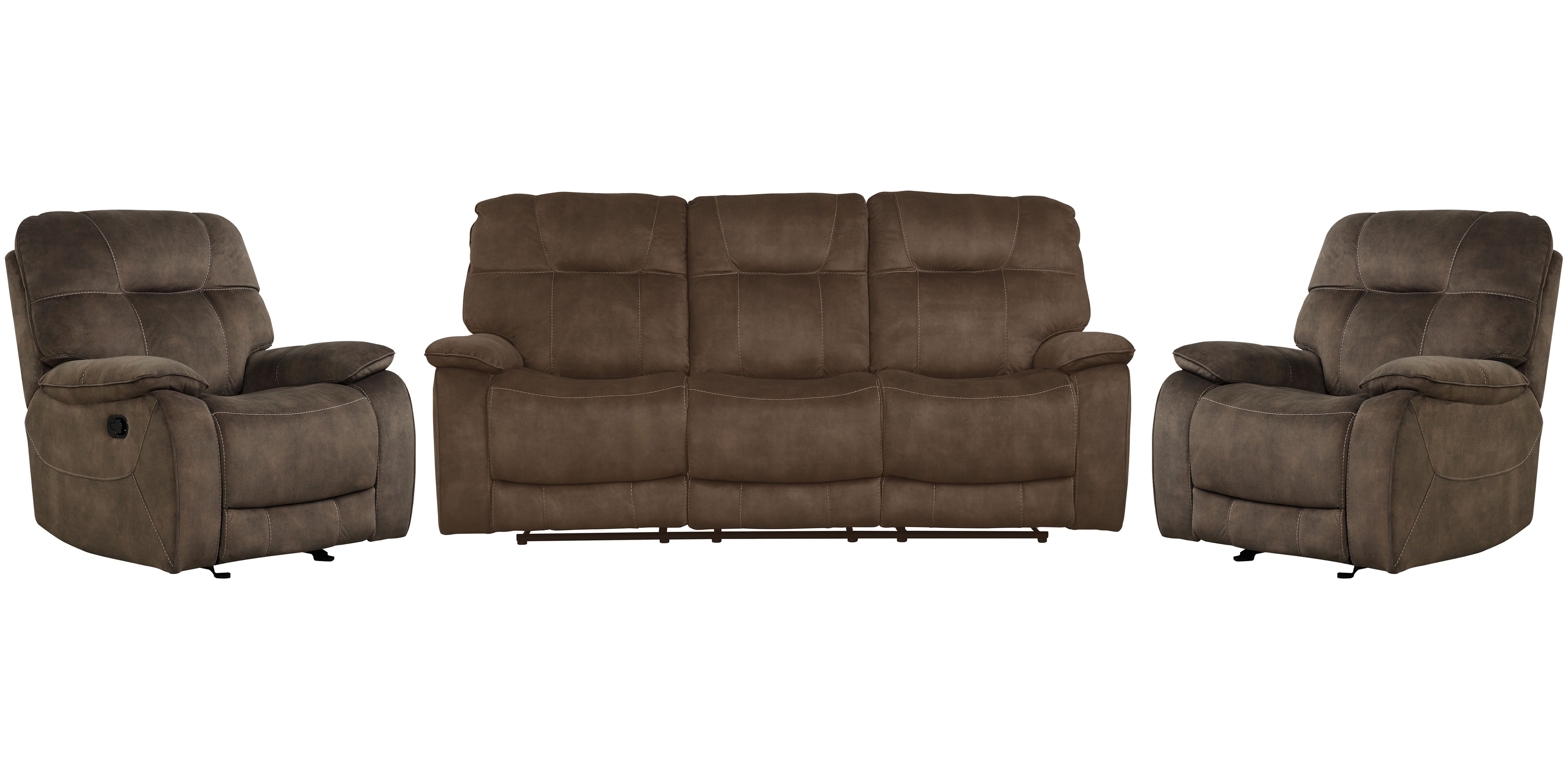 Parker Living Cooper - Shadow Brown Manual Glider Reclining Sofa and Two Recliners