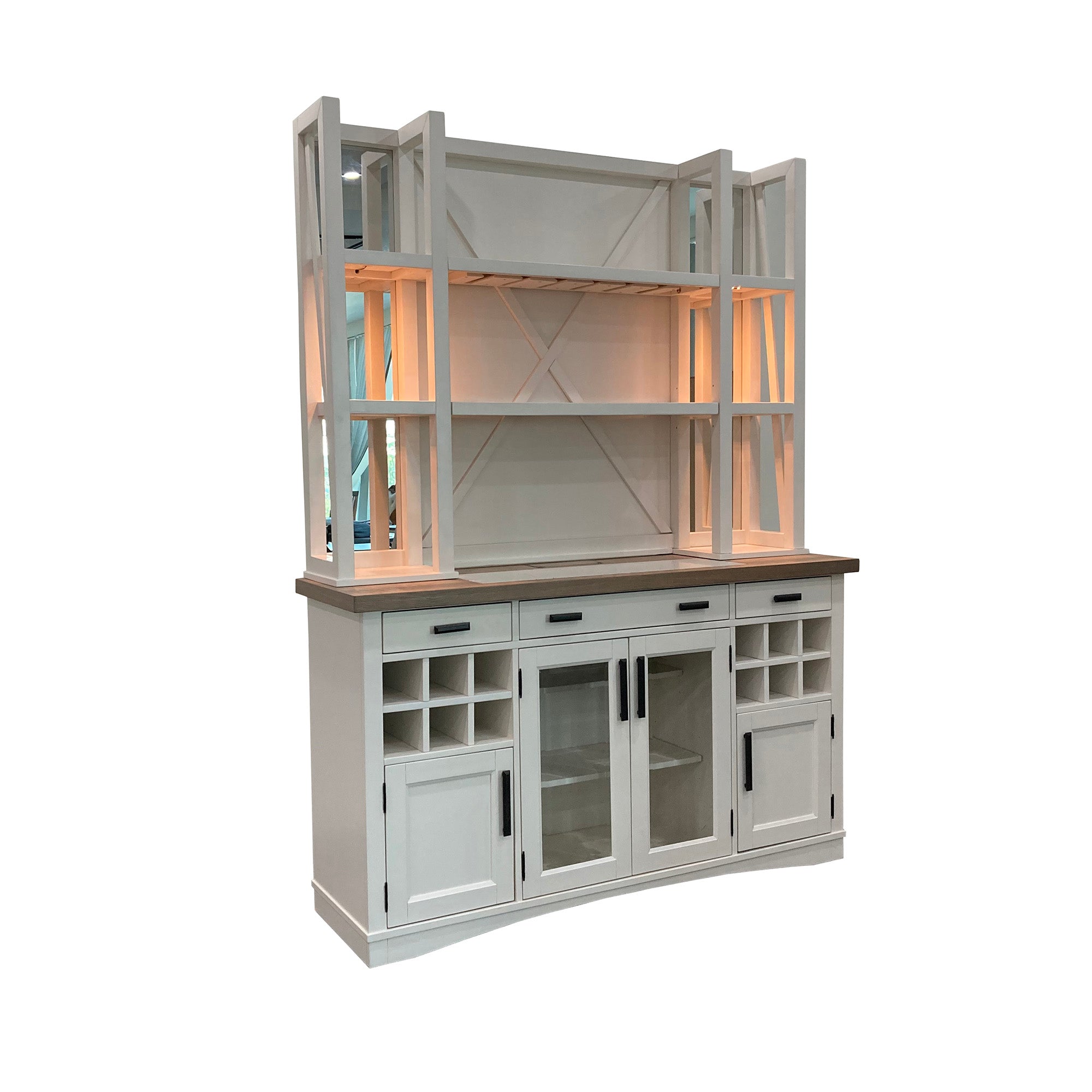 Parker House Americana Modern Dining 66 In. Buffet and Hutch with Quartz Insert