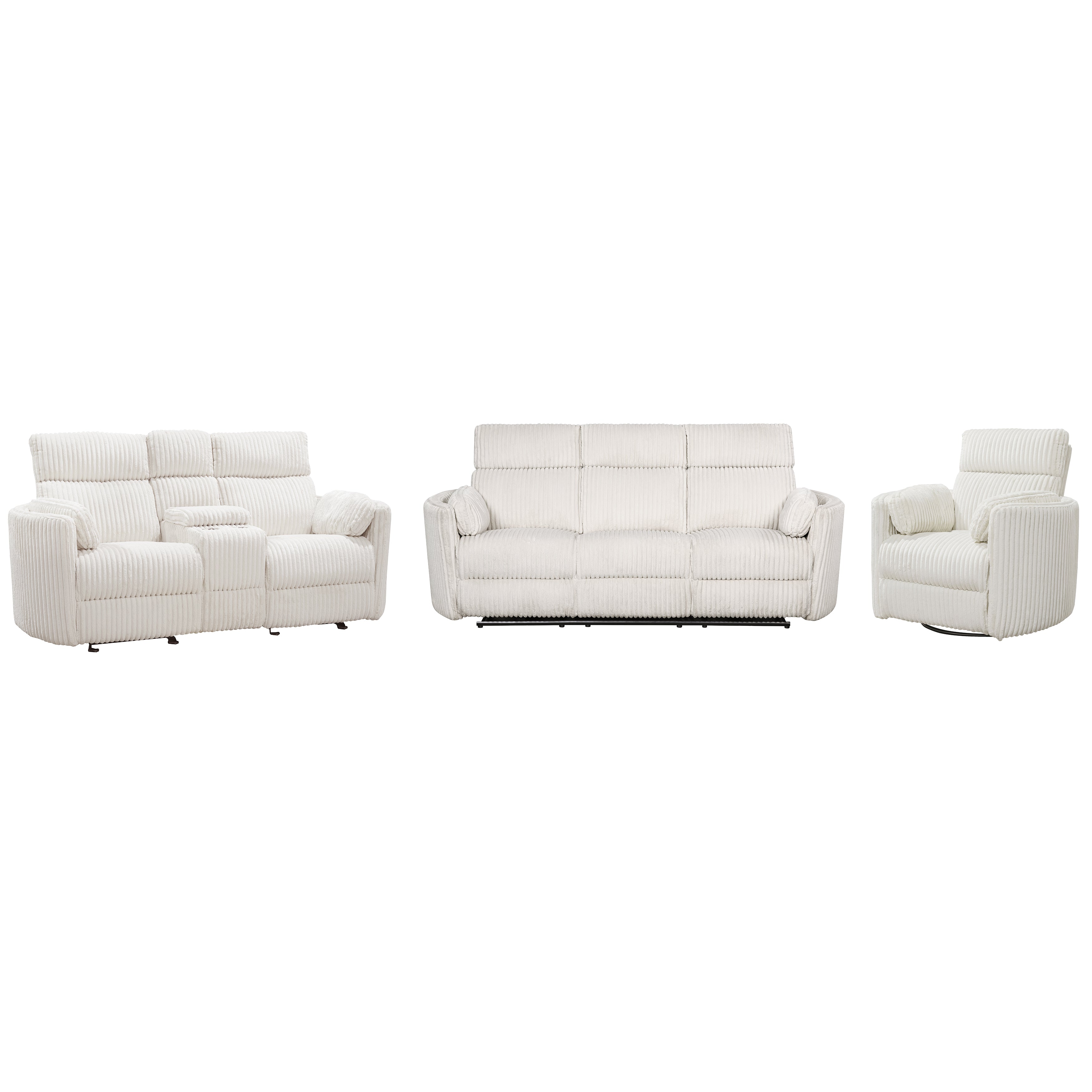 Parker Living Radius - Mega Ivory Power Reclining Sofa Loveseat and Recliner