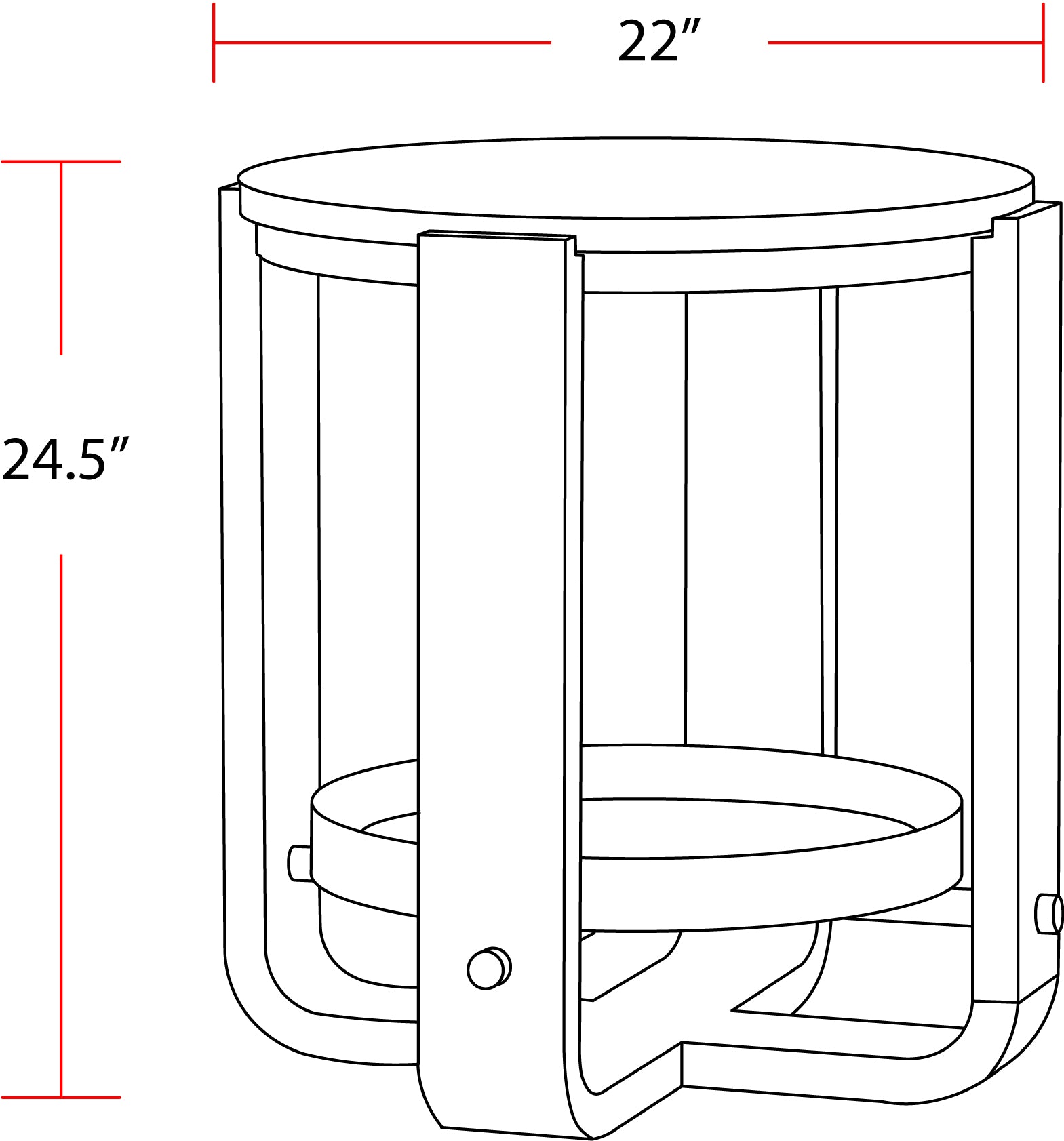 Parker House Escape Round End Table with Shelf
