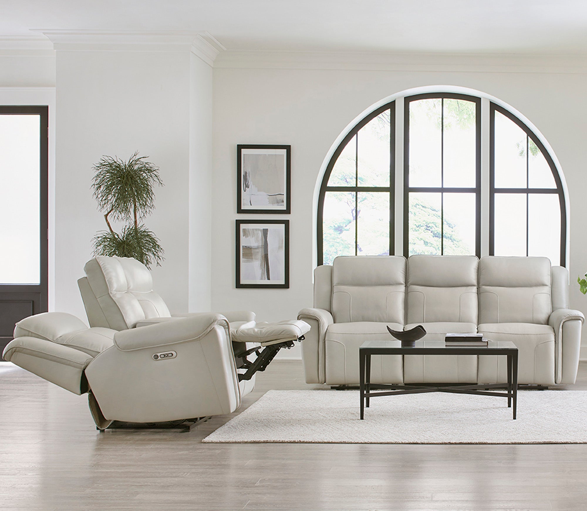 Parker Living Atlantis - Whisper Ivory Power Reclining Zero Gravity Console Loveseat