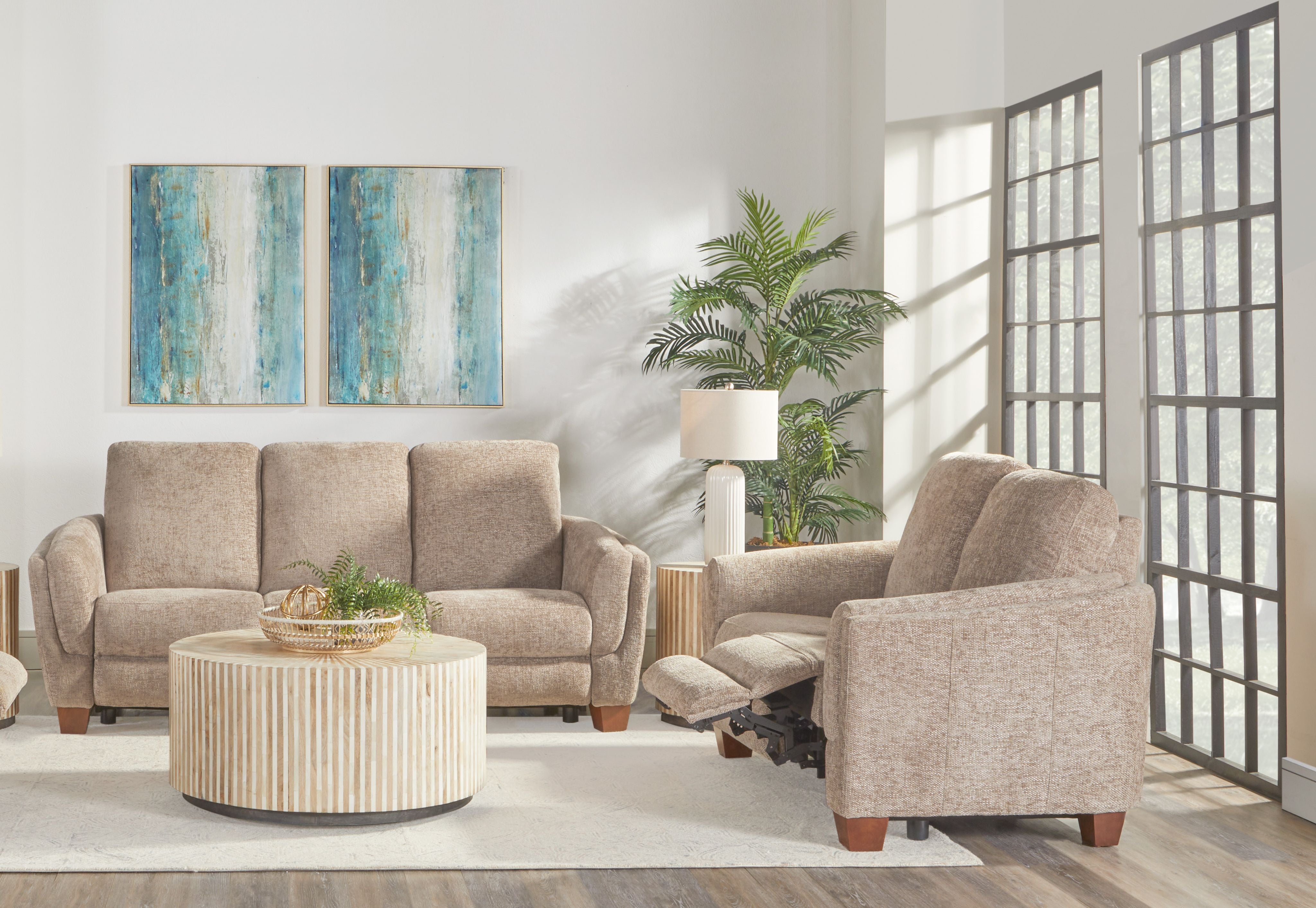 Parker Living Morehead - Biscotti Power Reclining Sofa and Loveseat