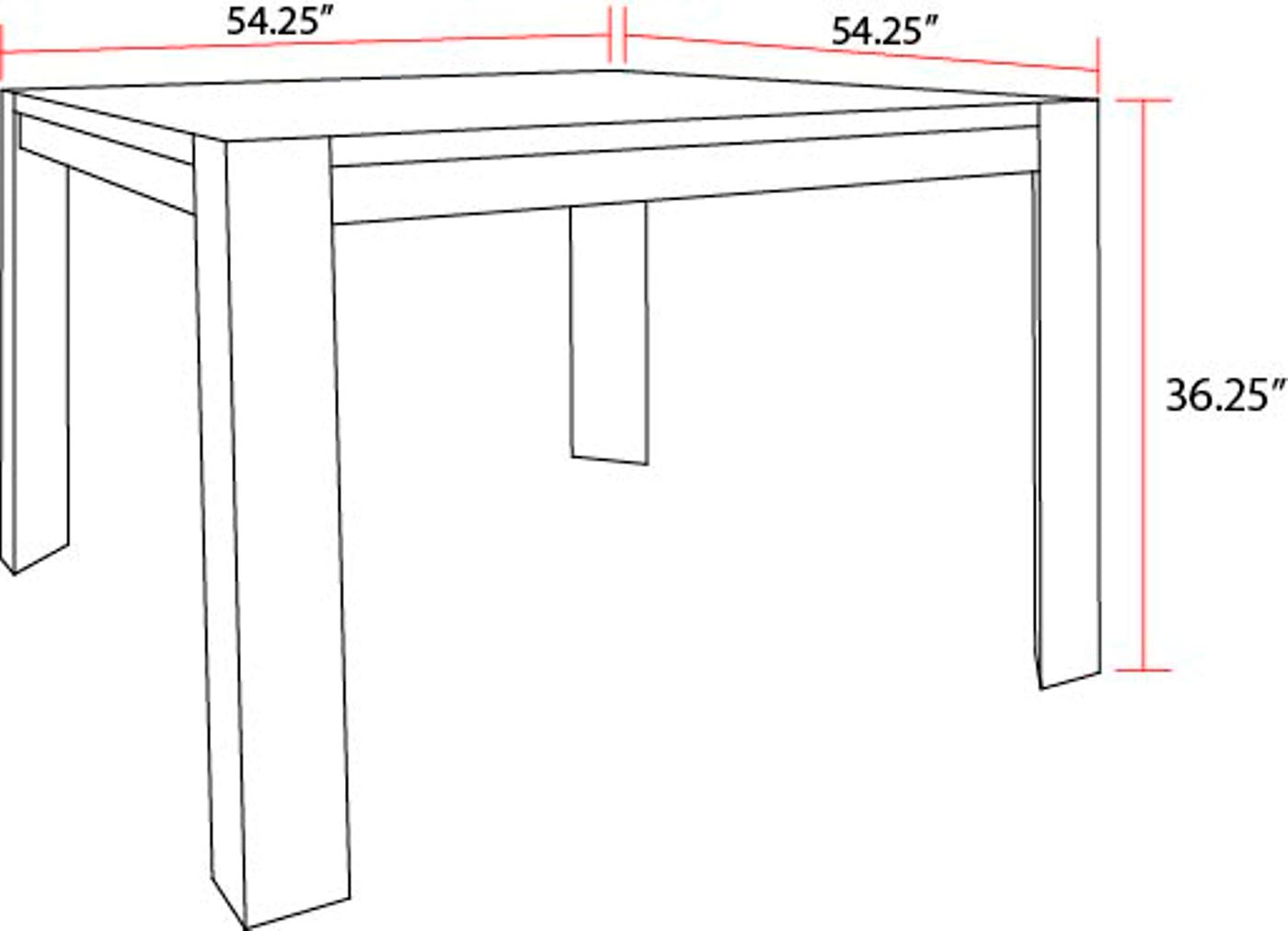 Parker House Cedar Fork - Dining 54 in. Square Counter Table with 4 counter stools