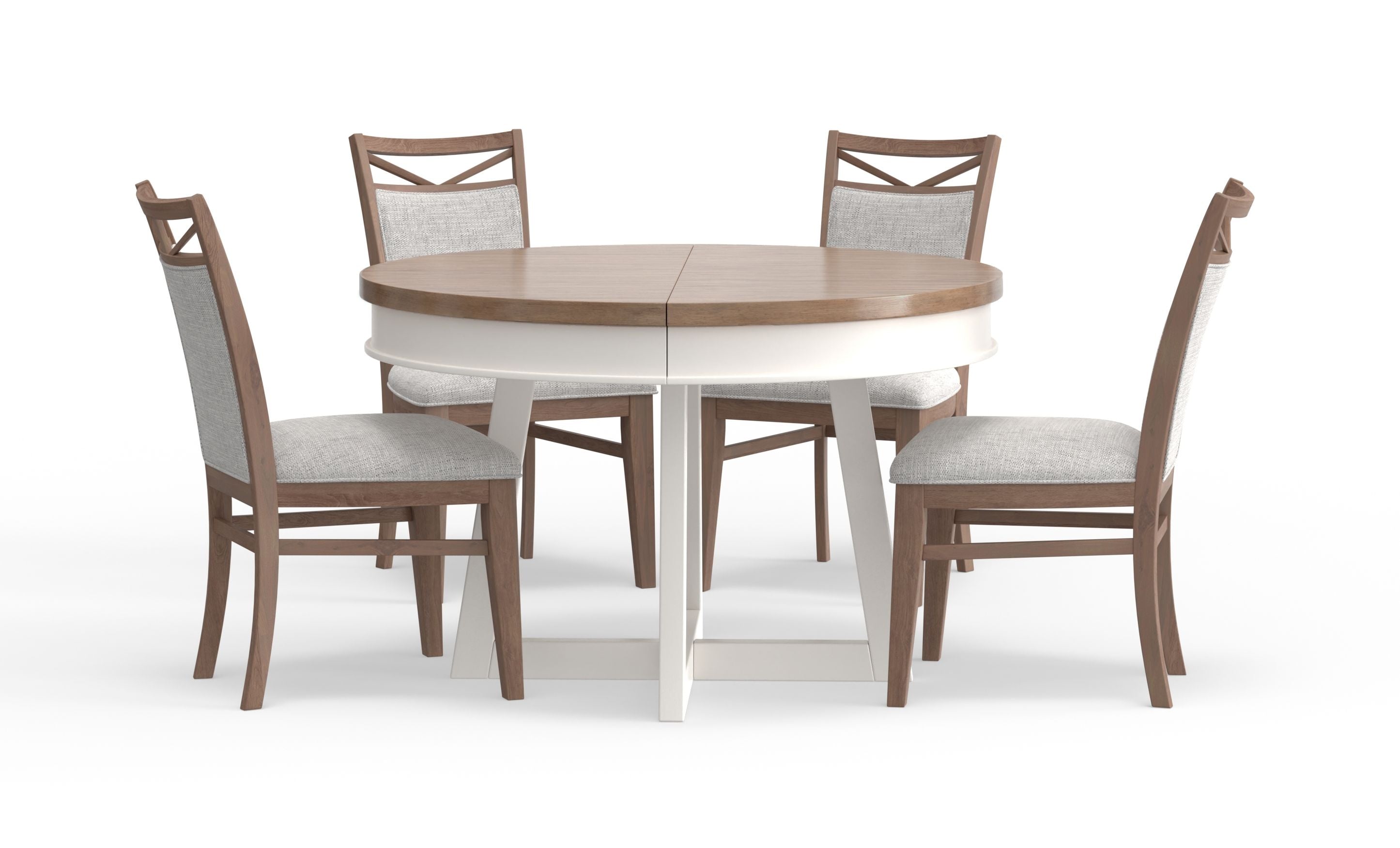 Parker House Americana Modern Dining 48 In. Round Extendable Dining Table and 4 Upholstered Chairs