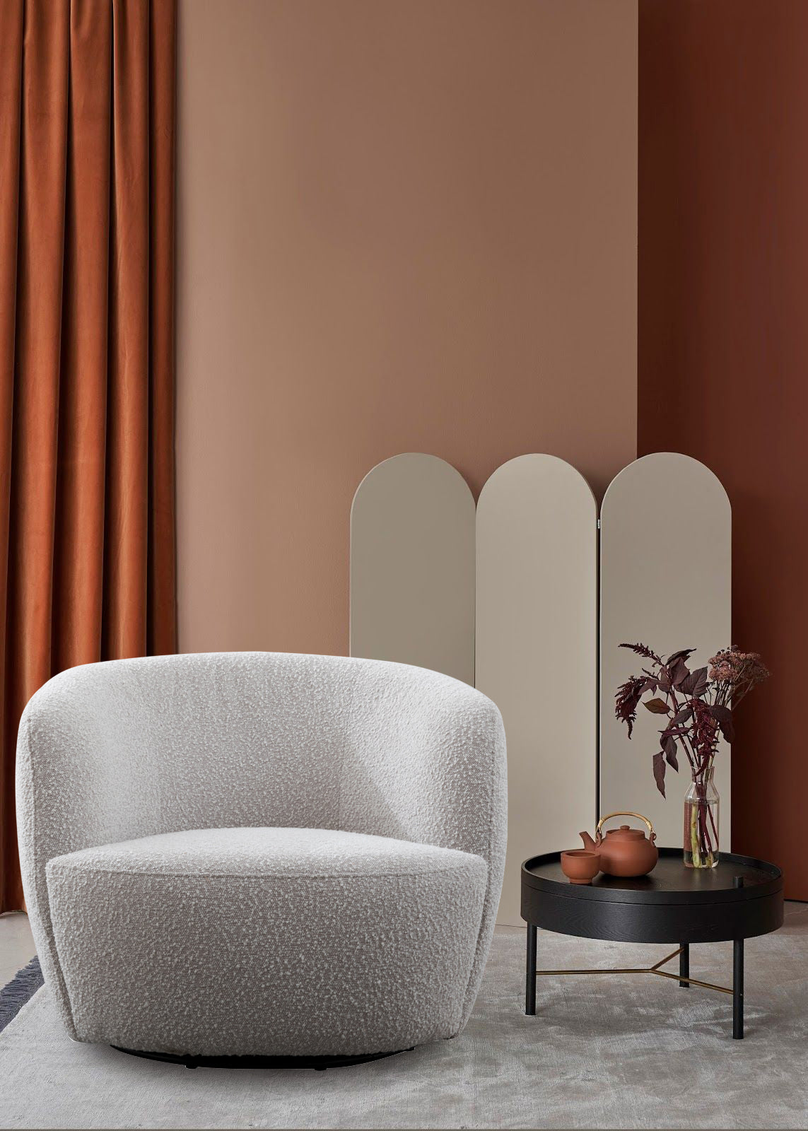 Parker Living Carina - Bloke Cotton Swivel Barrel Chair