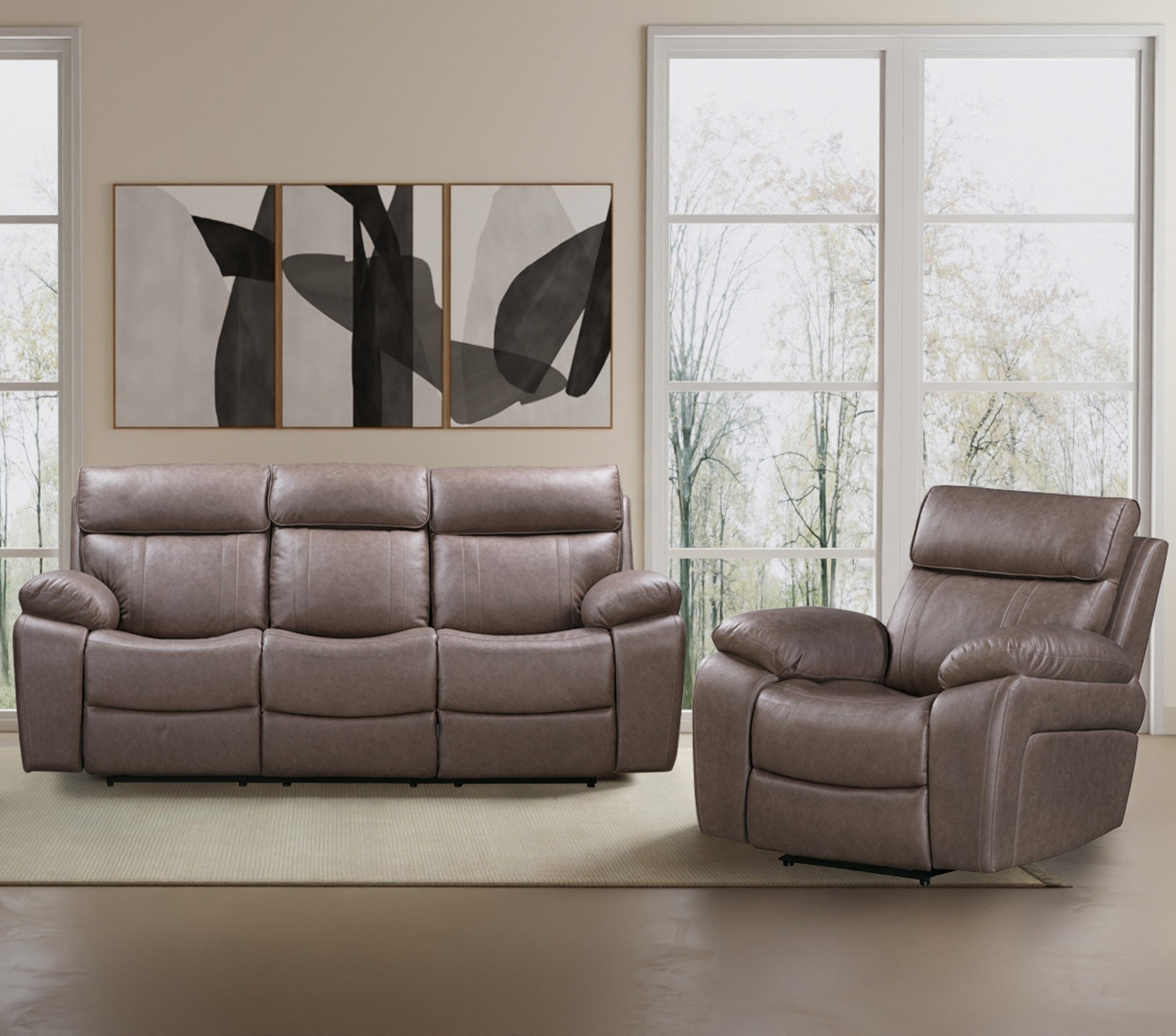 Parker Living Theon - Stokes Toffee Manual Reclining Sofa and Recliner