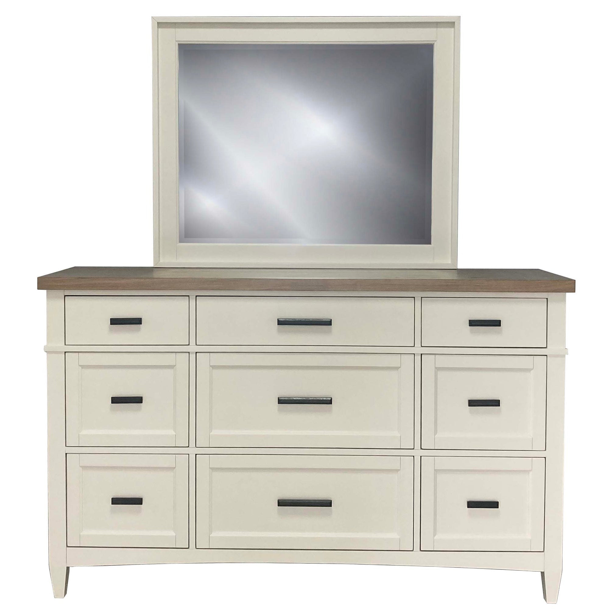Parker House Americana Modern Bedroom 9 Drawer Dresser and Mirror