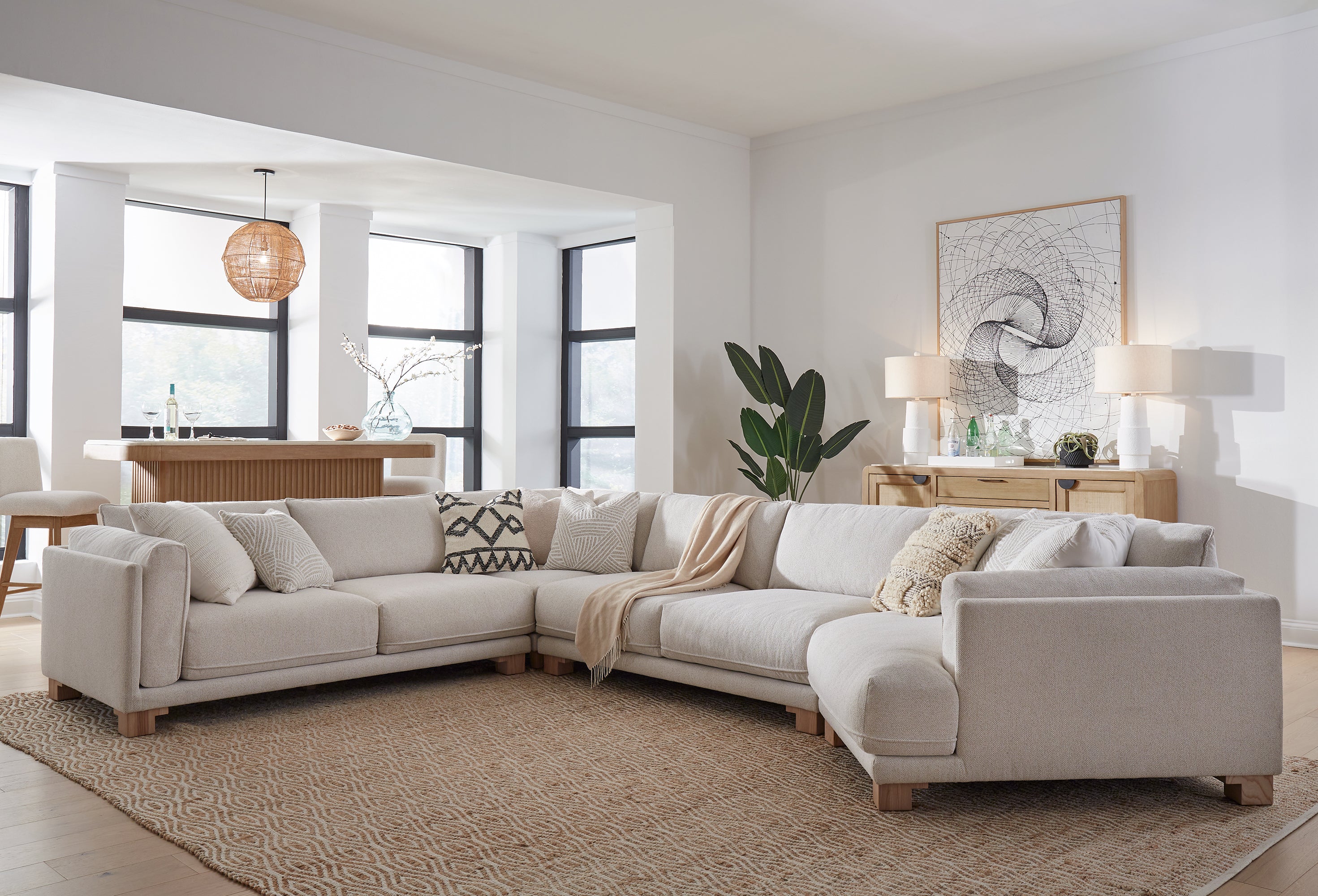 Parker House Escape - Dining 78 In. Bar with Stone Top