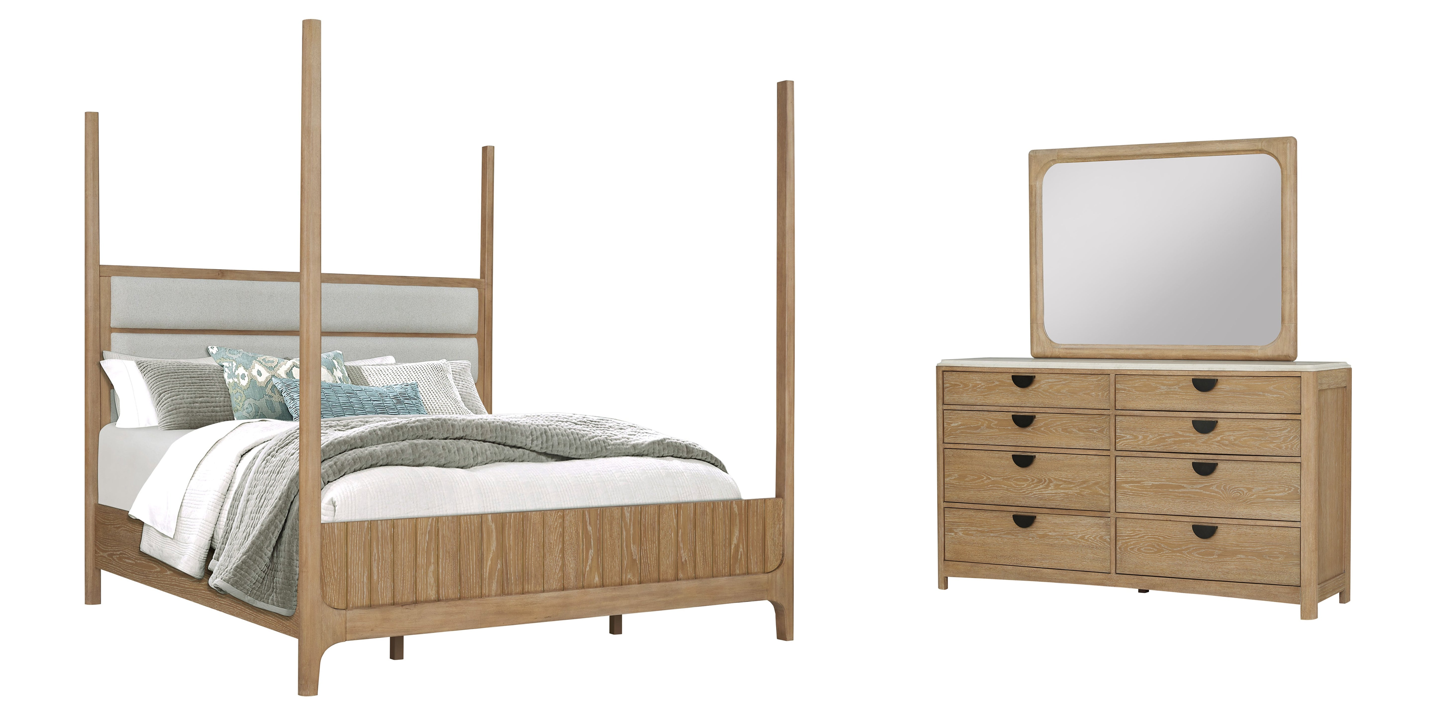 Parker House Escape - Bedroom Queen Poster Bed with Dresser and Mirror