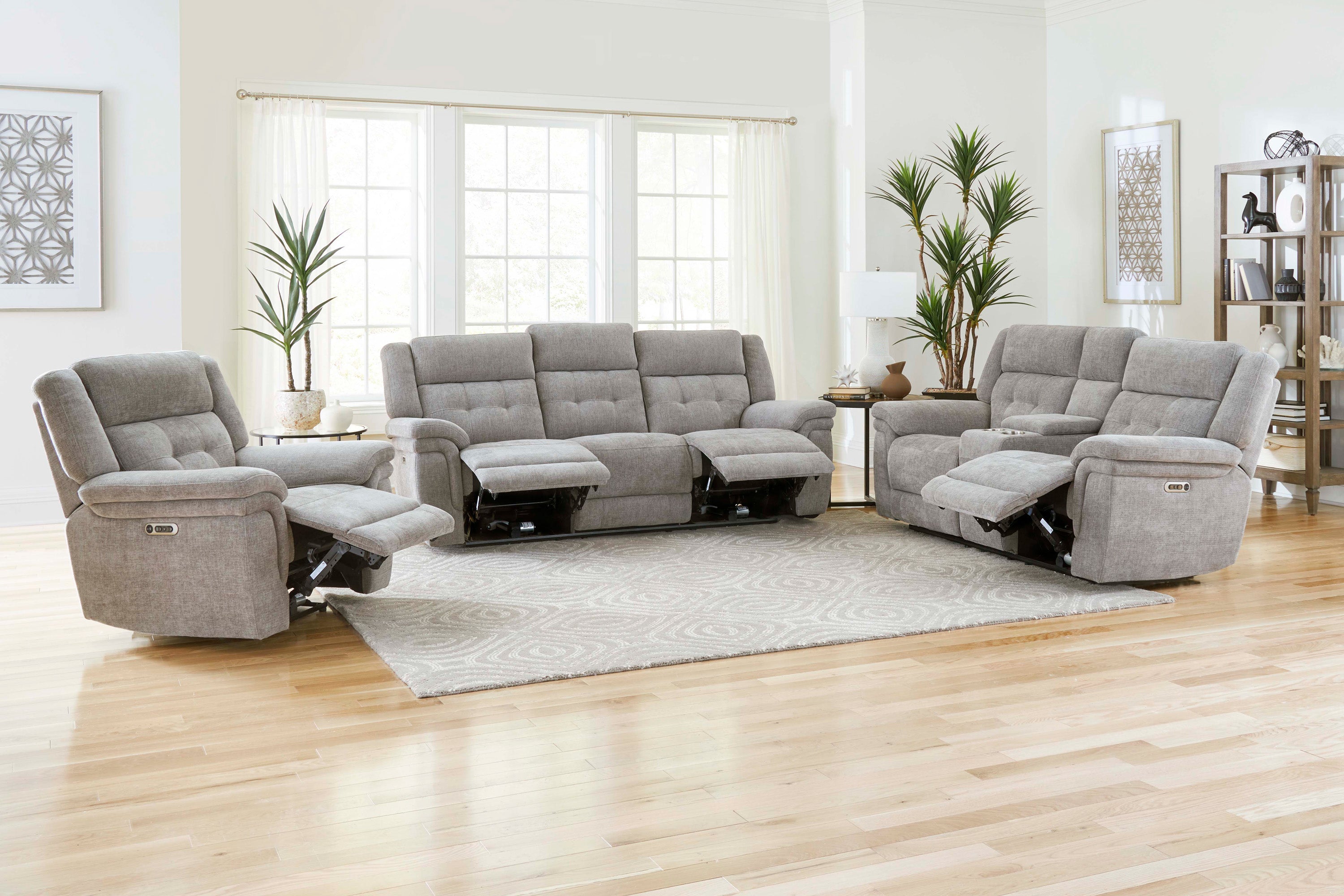 Parker Living Richland - Bristol Grey Power Reclining Sofa Loveseat and Recliner