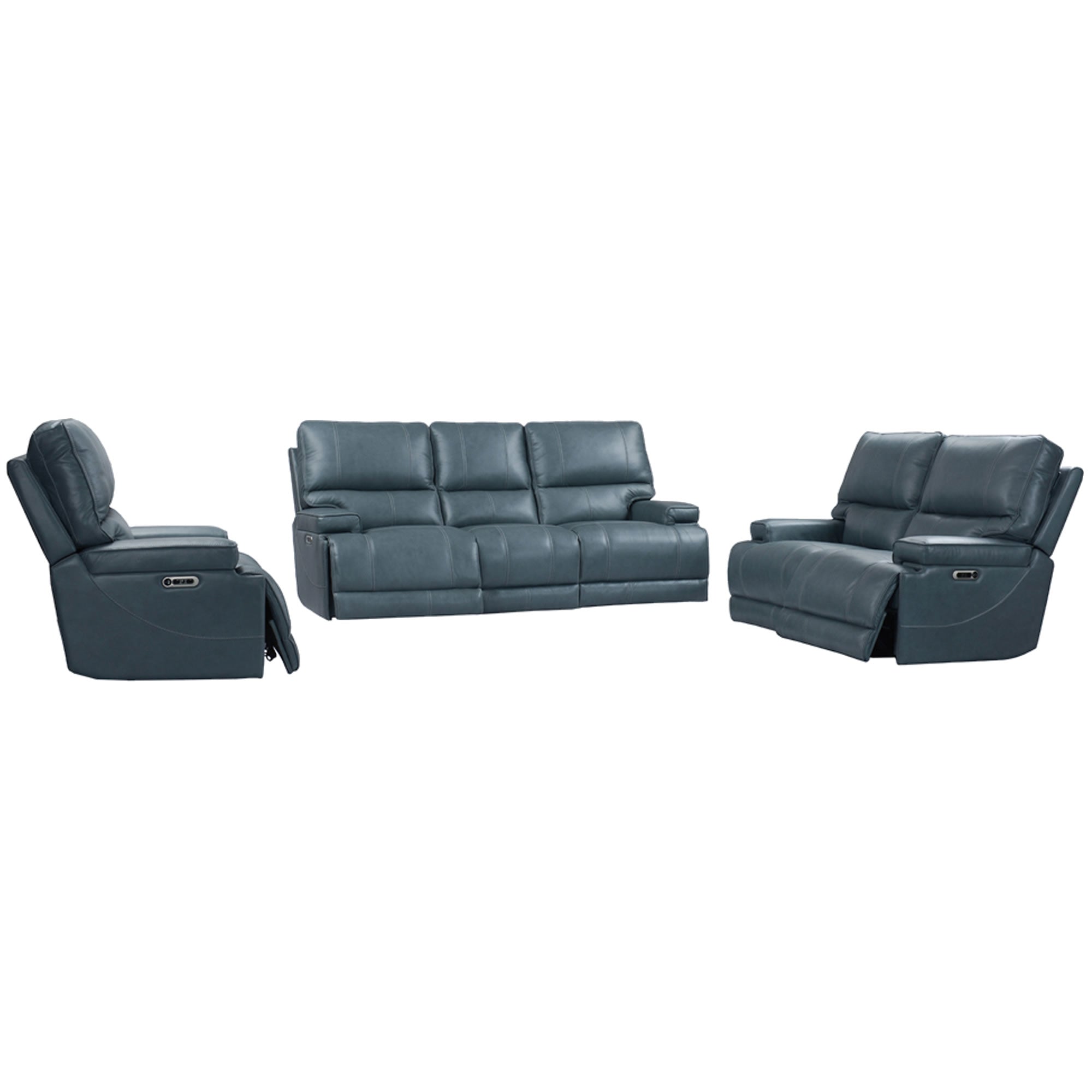 Parker Living Whitman - Verona Azure - Powered By Freemotion Power Reclining Sofa Loveseat and Recliner