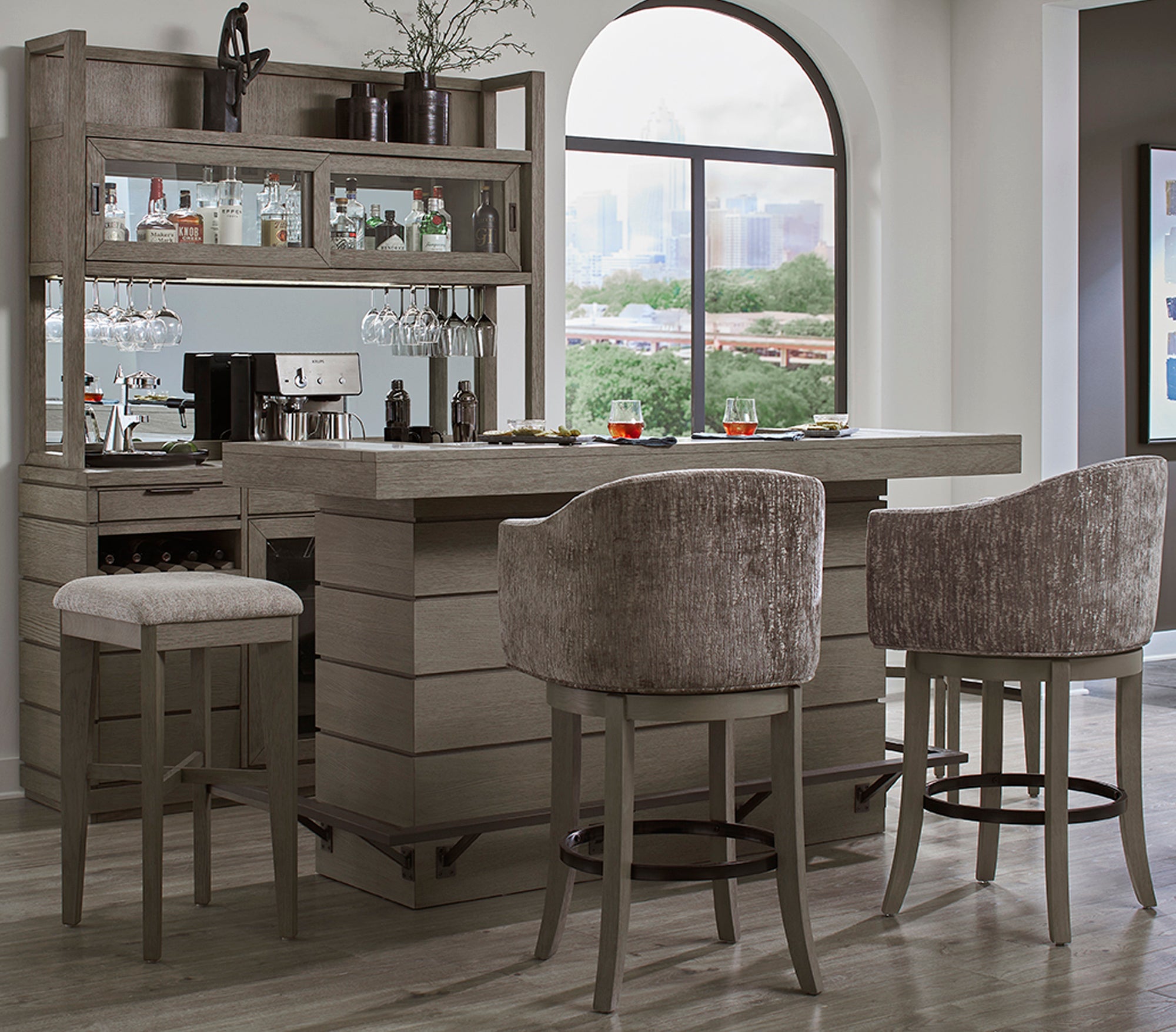 Parker House Pure Modern Dining Upholstered Swivel Barstool