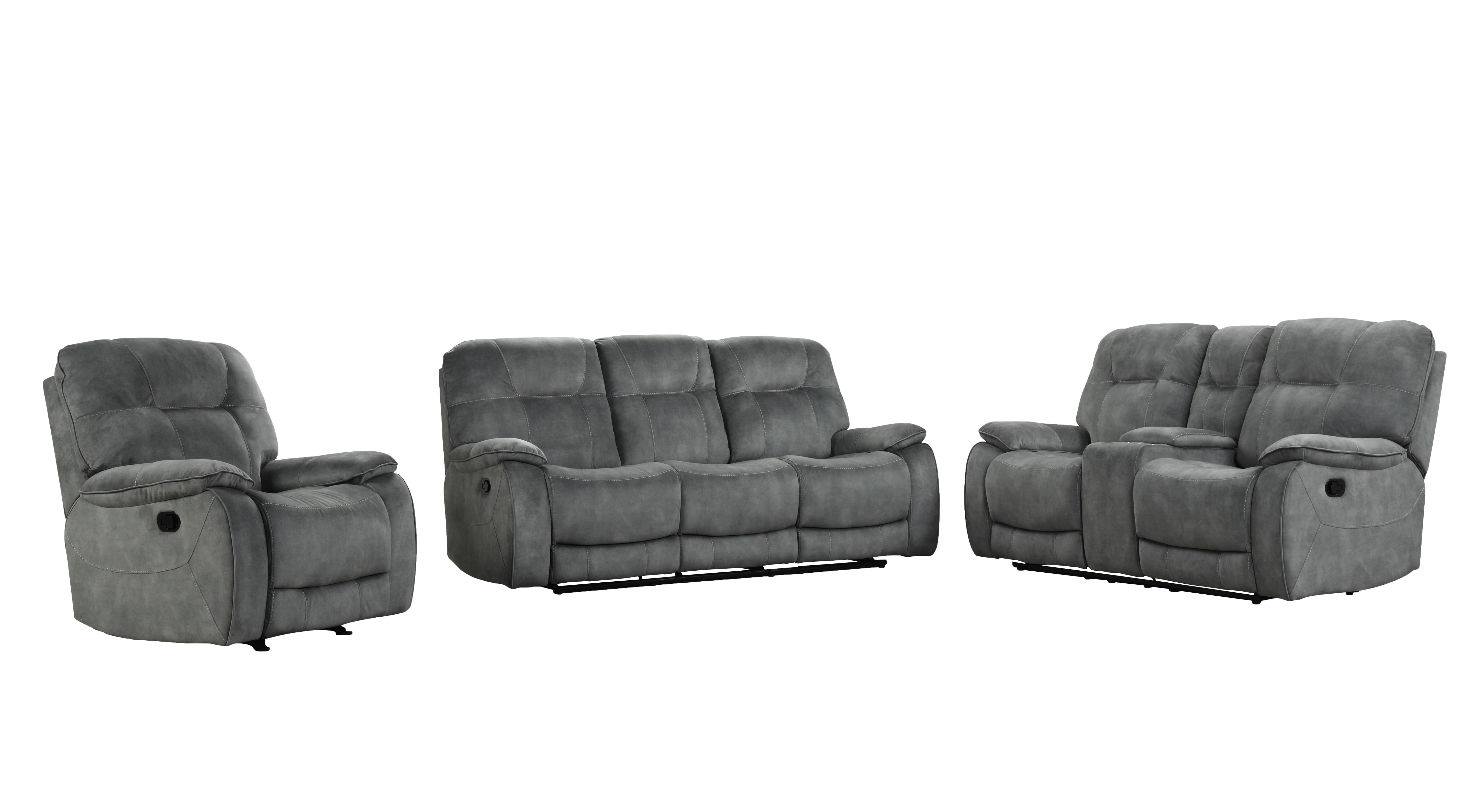 Parker Living Cooper - Shadow Grey Manual Reclining Sofa Loveseat and Recliner
