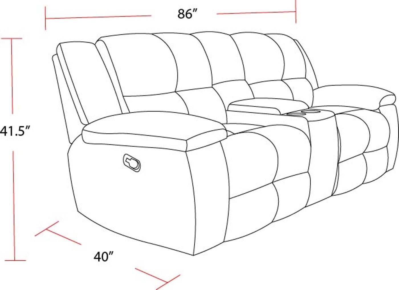Parker Living Buster - Opal Taupe Manual Reclining Console Loveseat