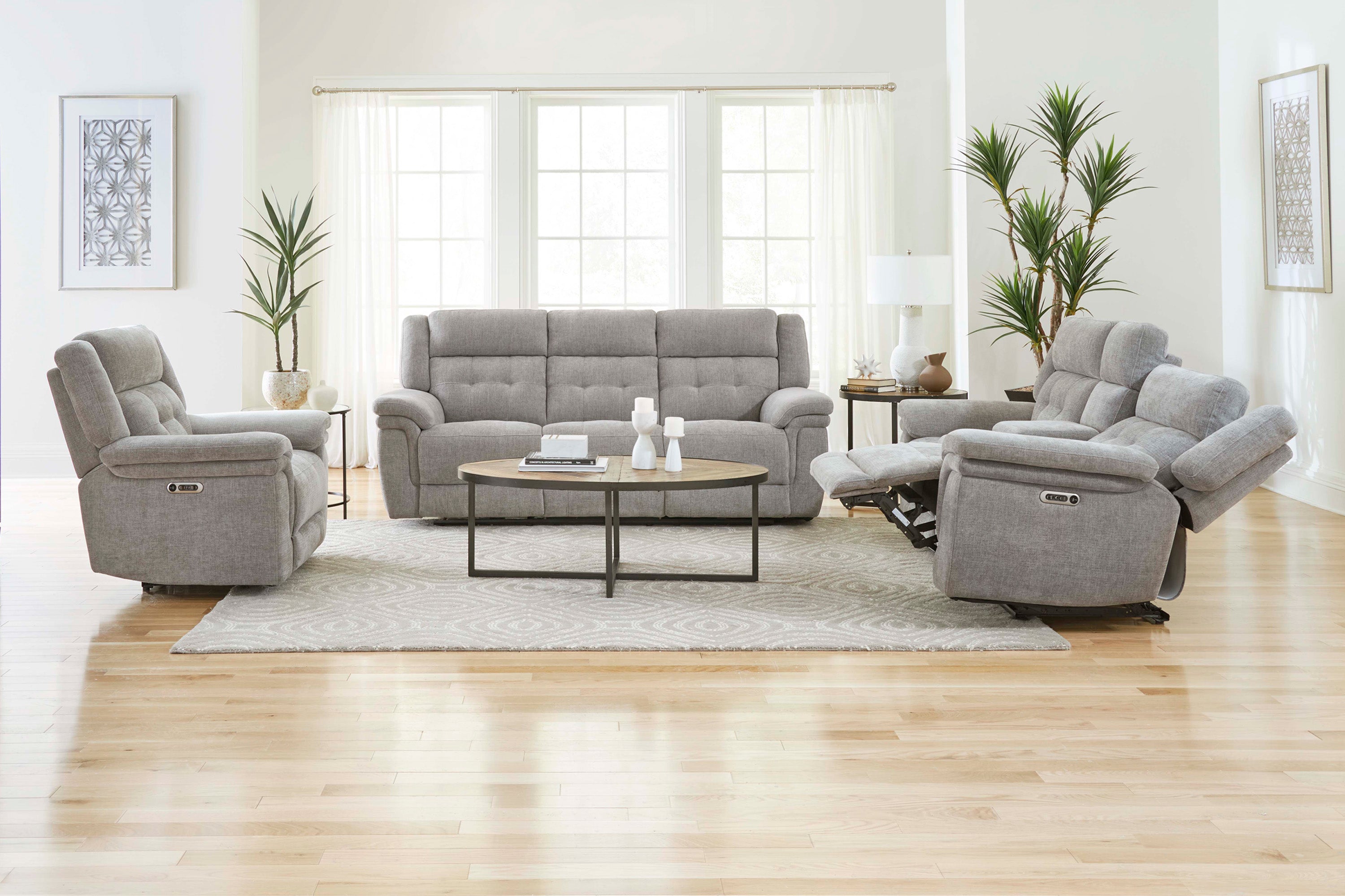 Parker Living Richland - Bristol Grey Power Reclining Sofa Loveseat and Recliner
