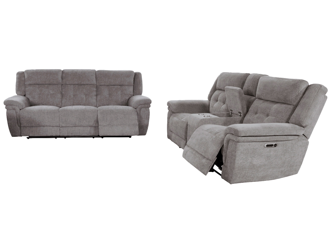 Parker Living Richland - Bristol Grey Power Reclining Sofa and Loveseat