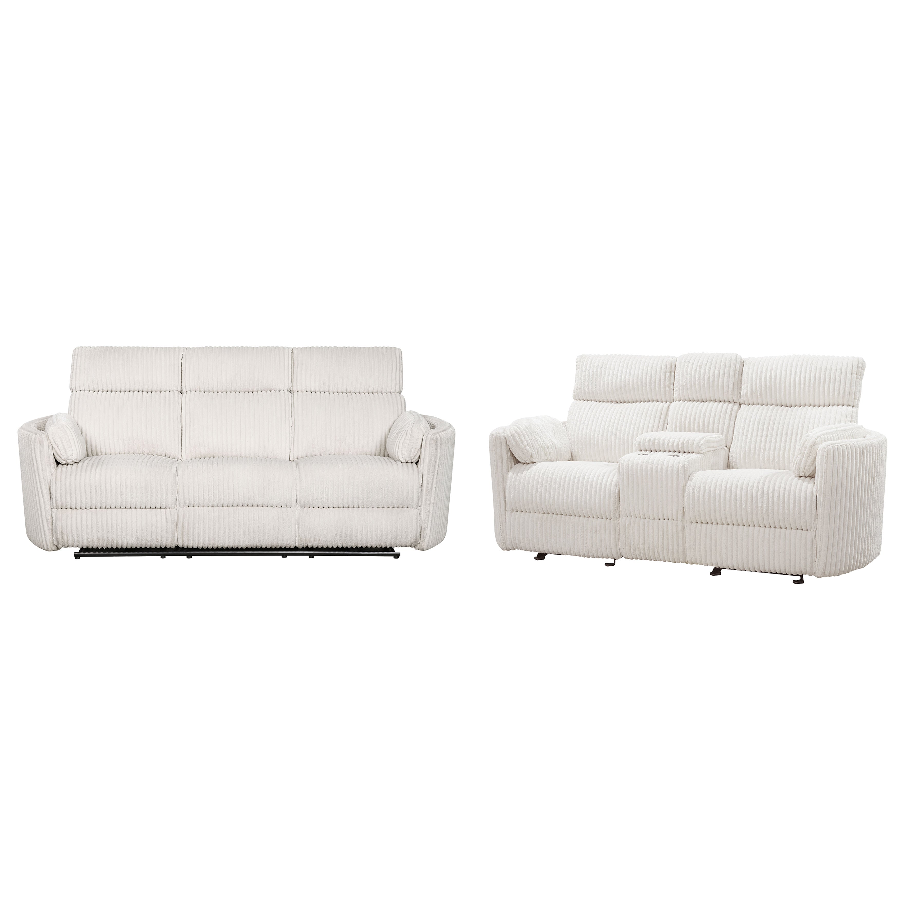 Parker Living Radius - Mega Ivory Power Reclining Sofa and Loveseat
