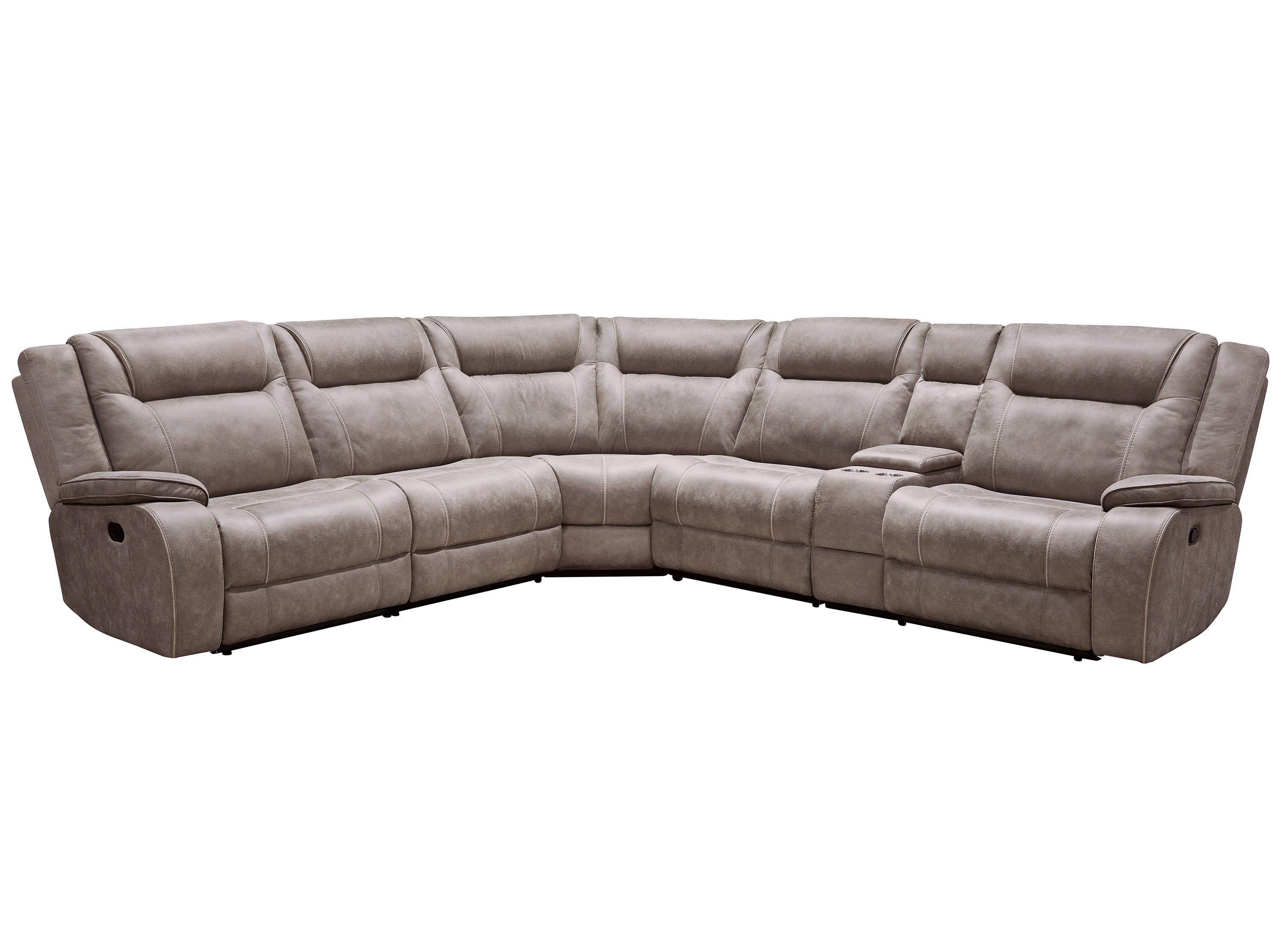 Parker Living Blake - Desert Taupe 6 Piece Modular Reclining Sectional and Entertainment Console