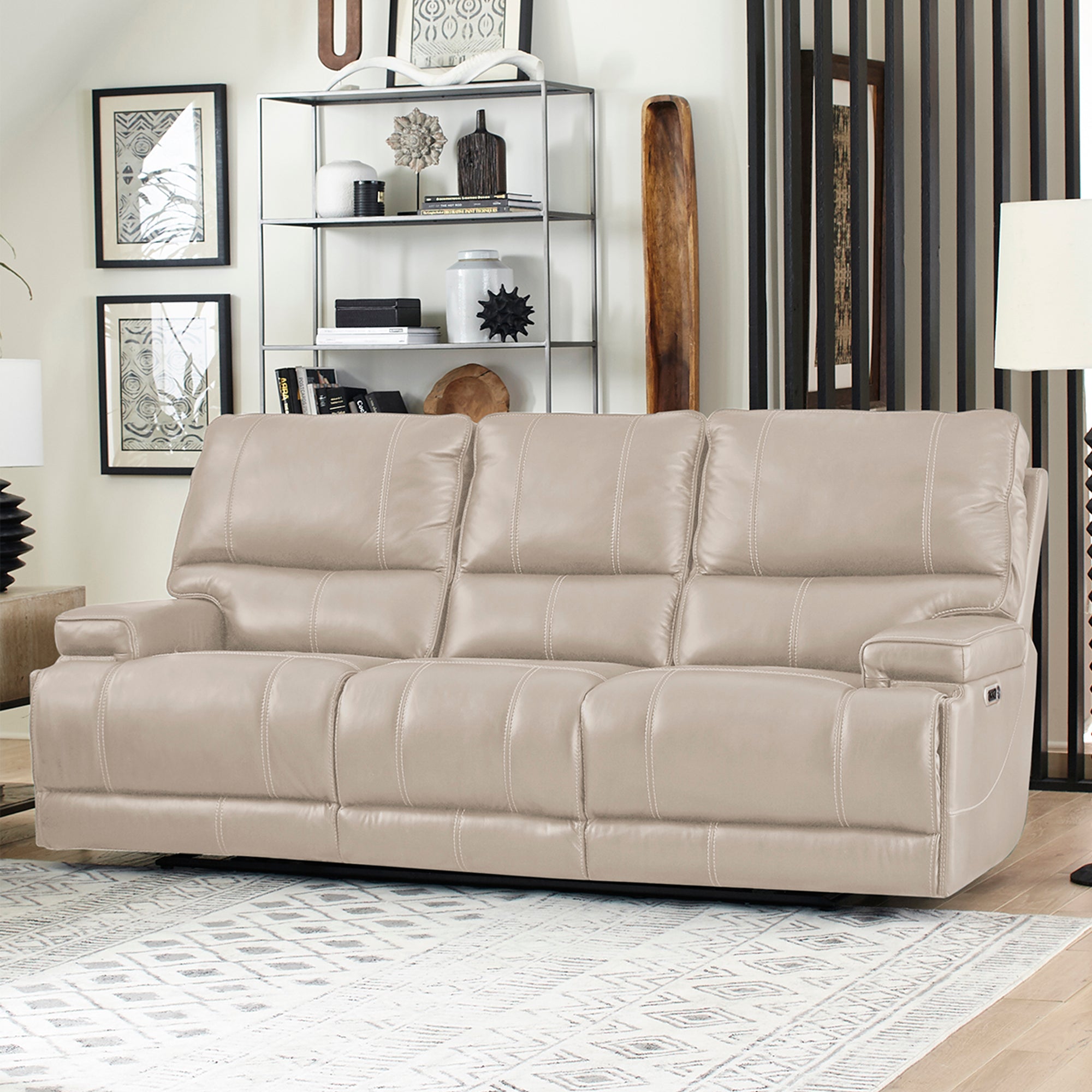 Parker Living Whitman - Verona Linen - Powered By Freemotion Cordless Power Reclining Sofa