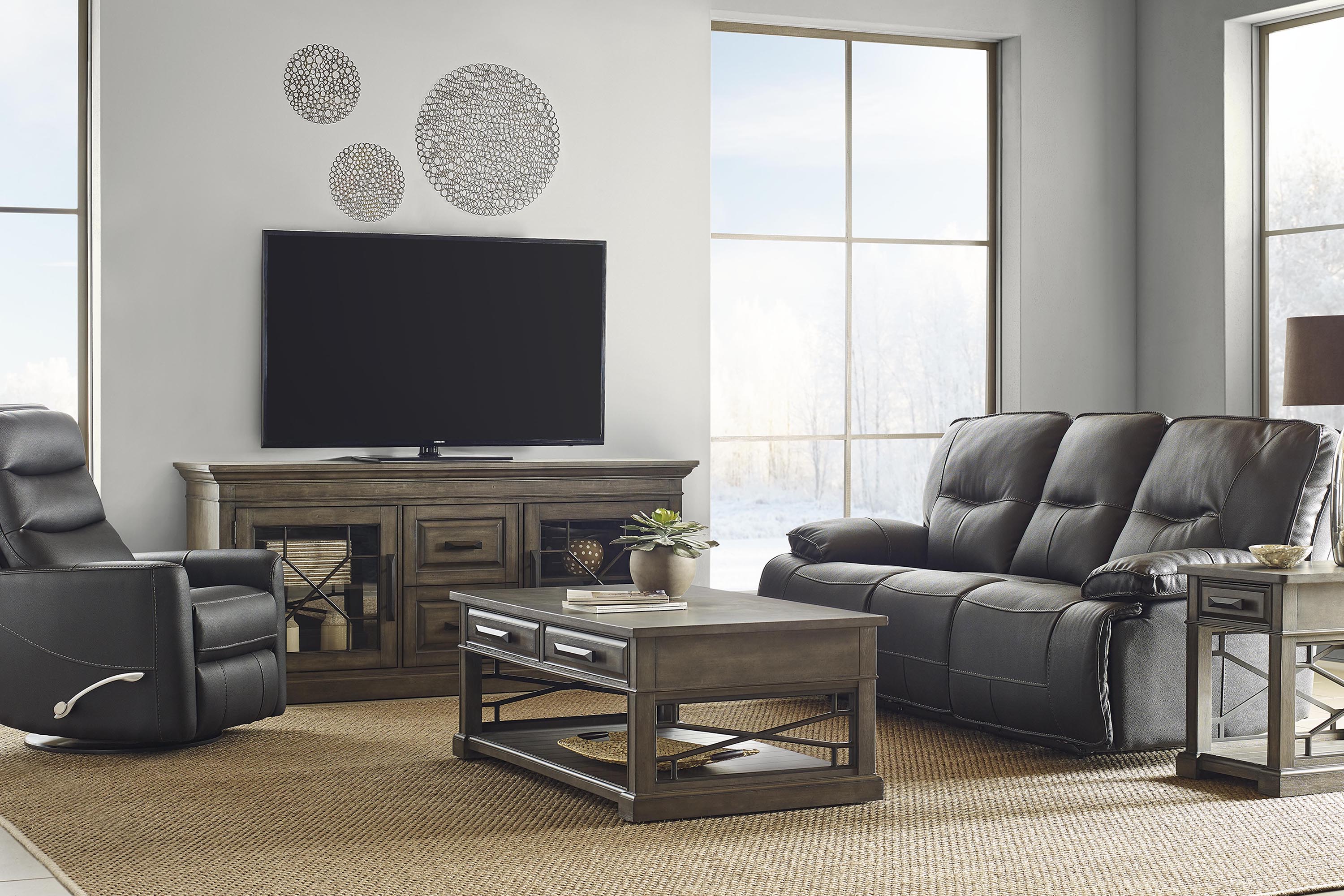 Parker Living Spartacus - Black Power Reclining Sofa Loveseat and Recliner