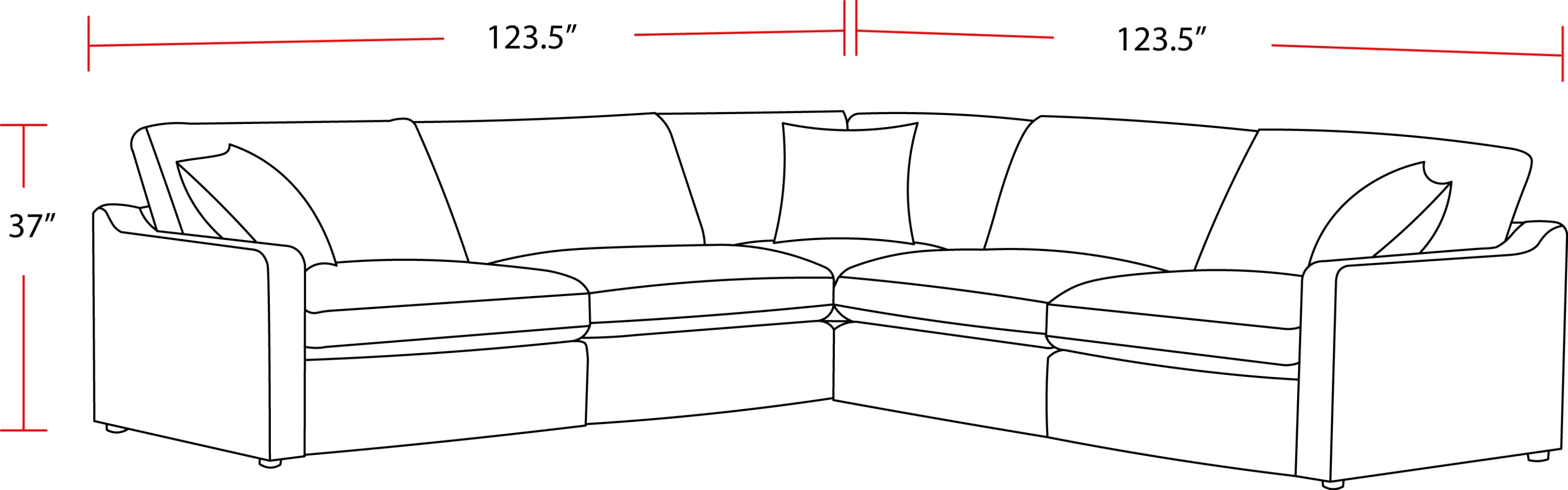 Parker Living Surrender- Burmese Nature 5 Piece Modular Sectional