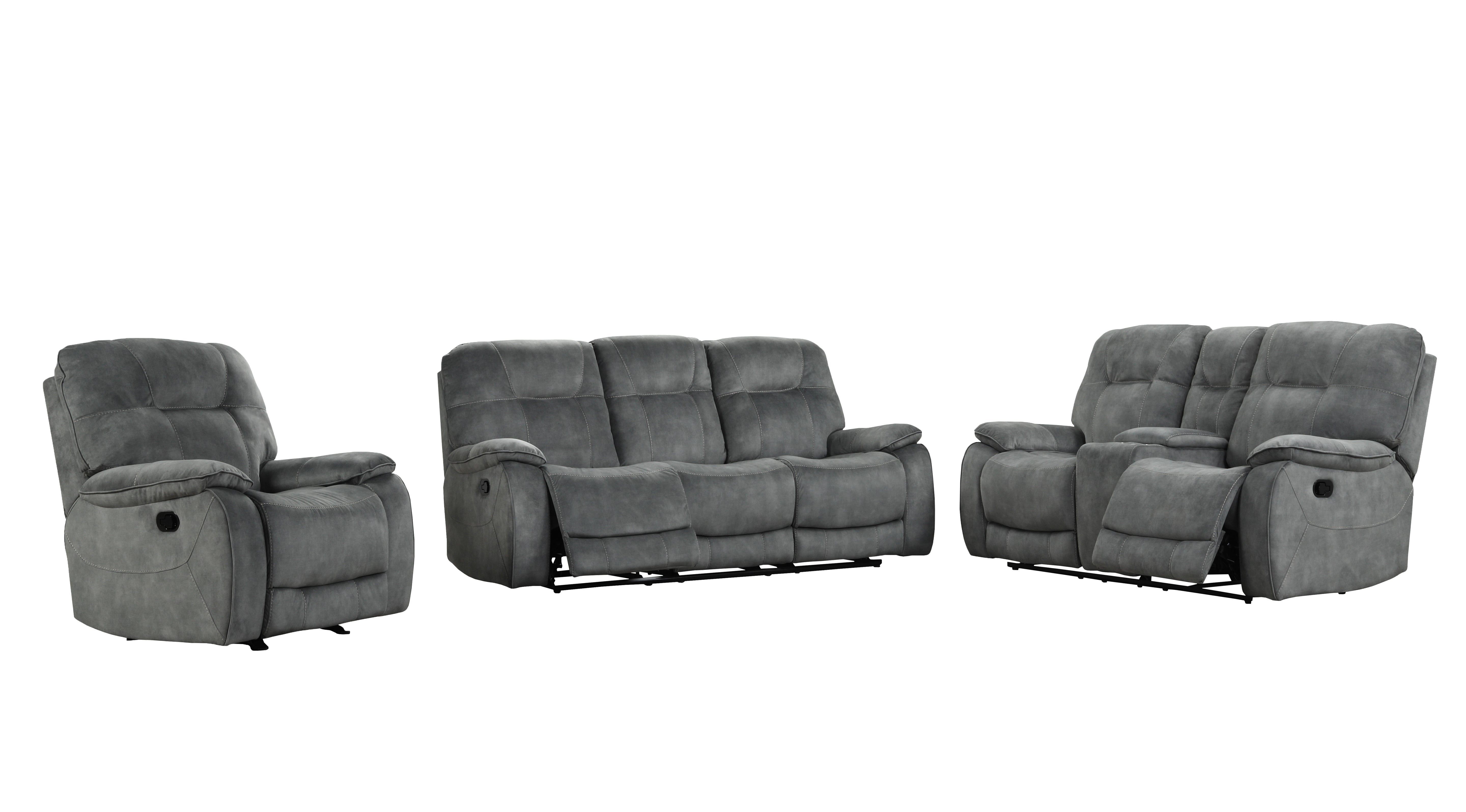 Parker Living Cooper - Shadow Grey Manual Reclining Sofa Loveseat and Recliner