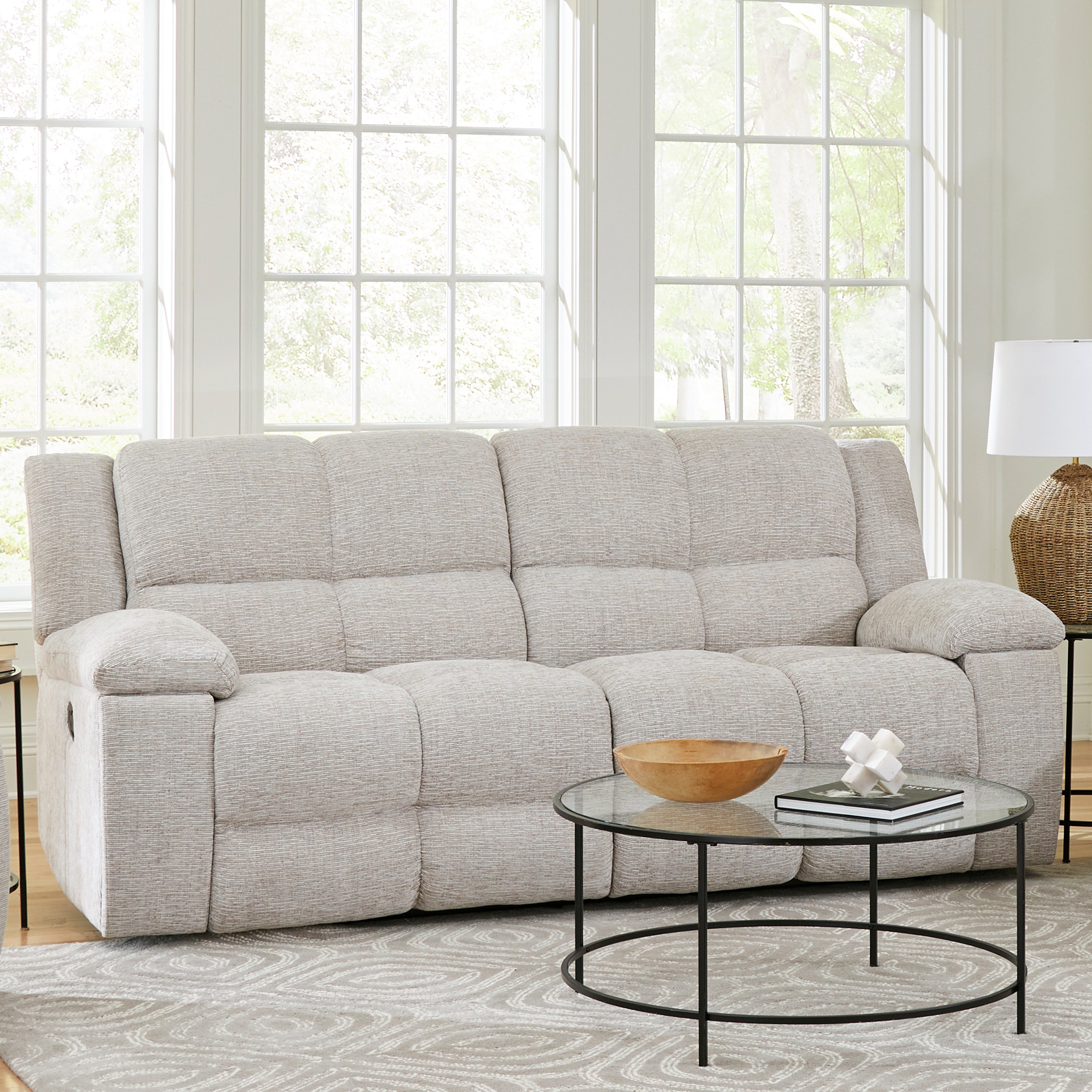 Parker Living Buster - Opal Taupe Manual Reclining Sofa Loveseat and Recliner