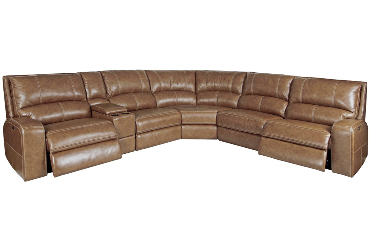 Parker Living Swift - Bourbon 6 Piece Modular Power Reclining Sectional with Power Adjustable Headrests