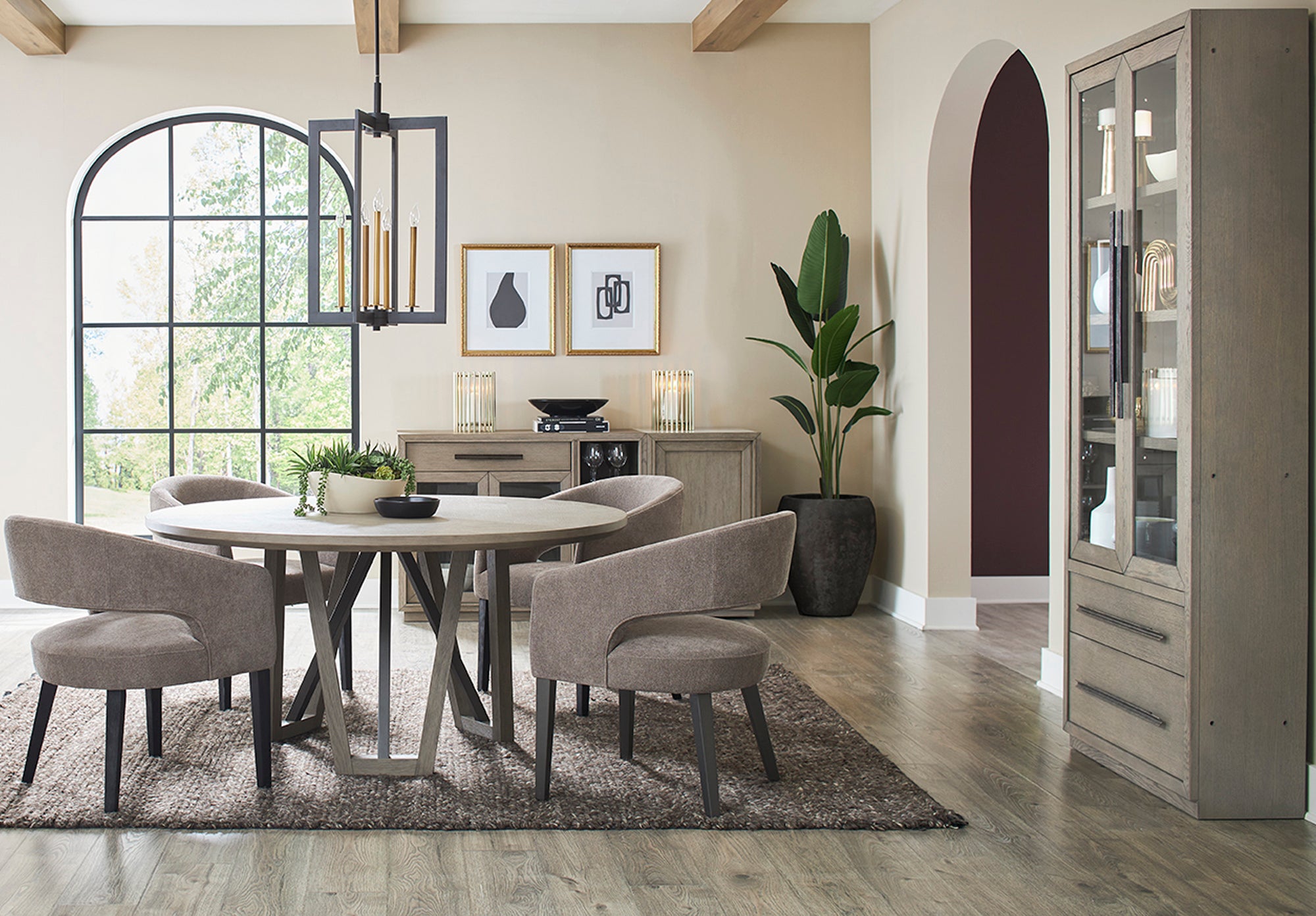 Parker House Pure Modern Dining 60 In. Round Table with Wood Base