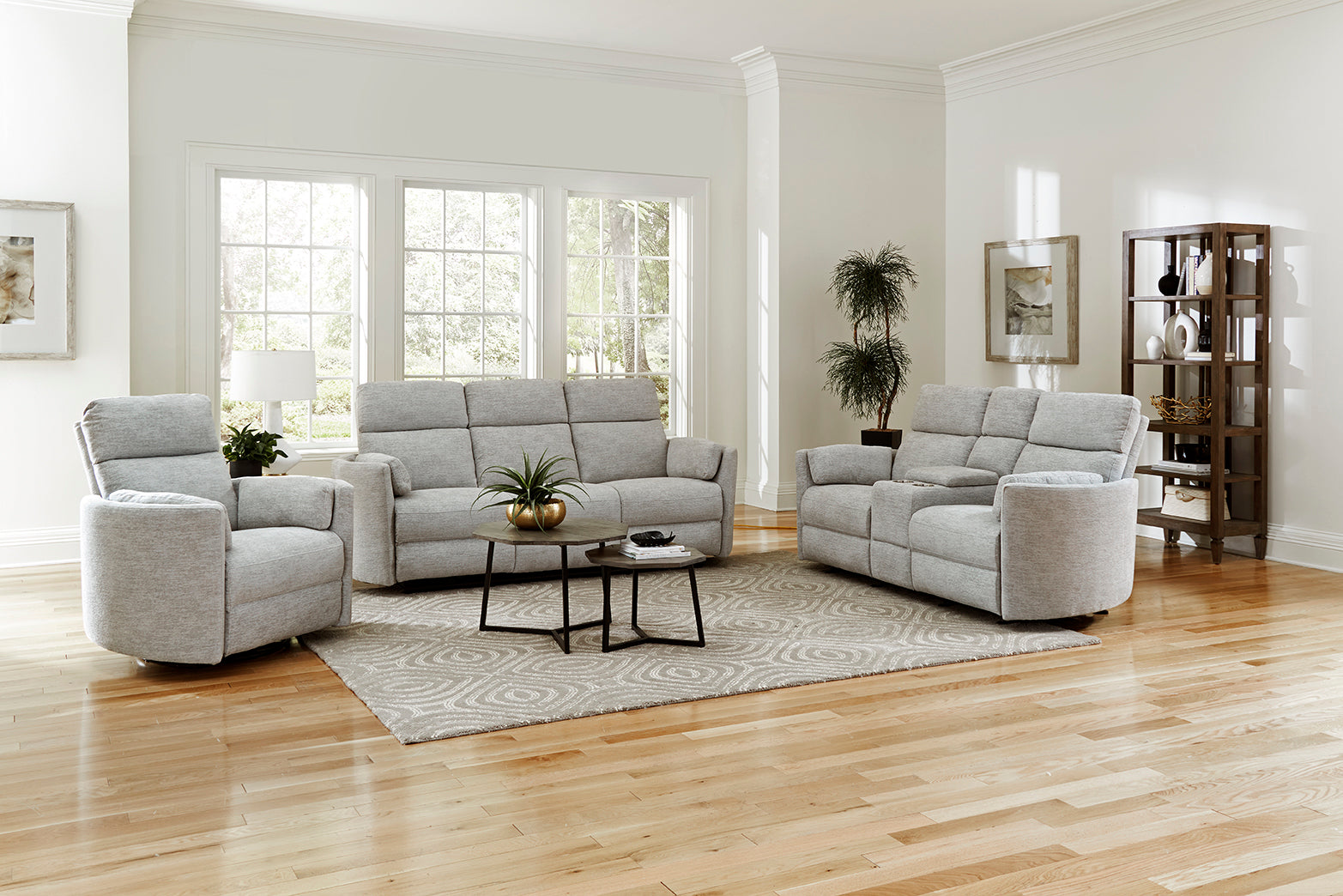 Parker Living Radius - Mineral Power Reclining Sofa Loveseat and Recliner