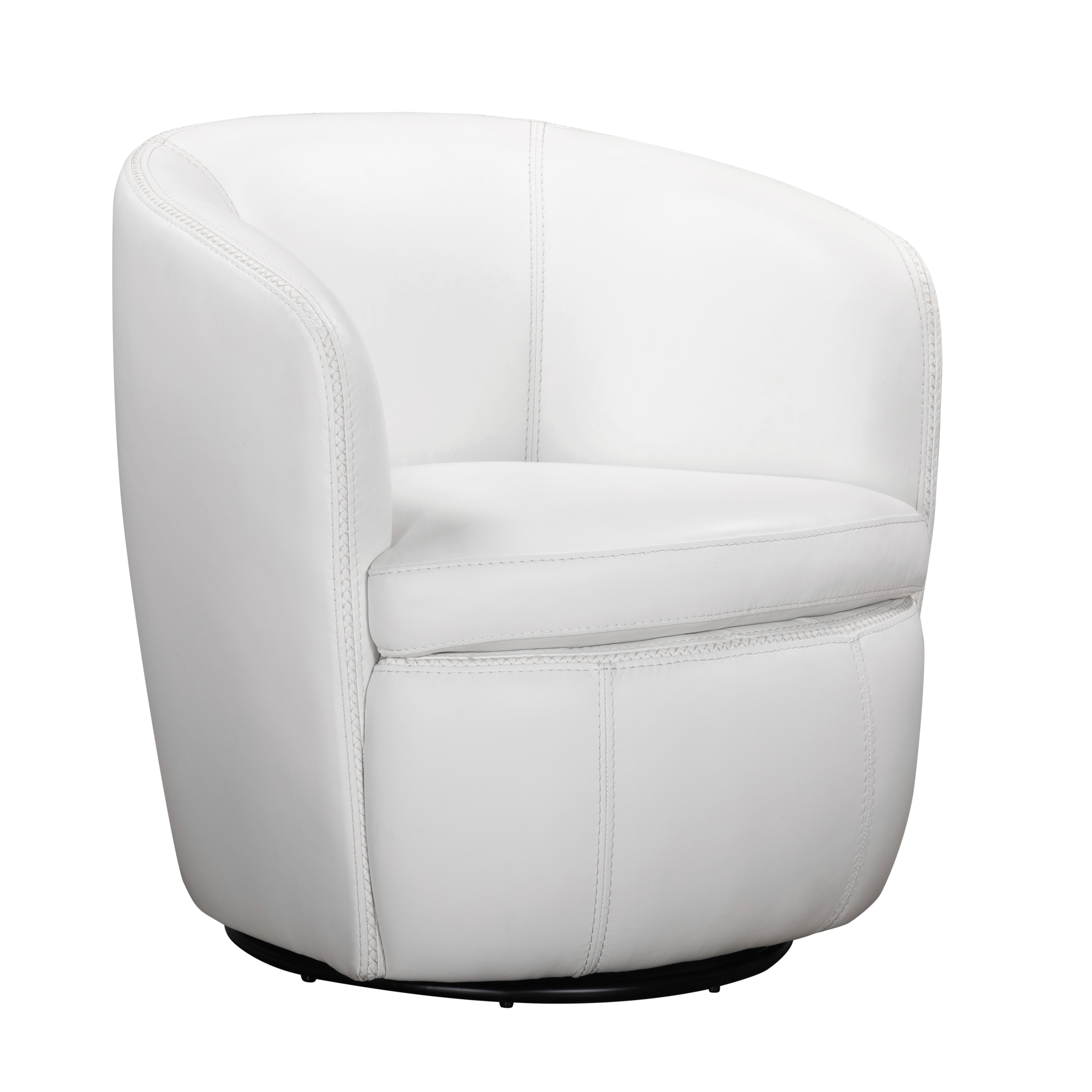 Parker Living Barolo - Snow 100% Italian Leather Swivel Club Chair