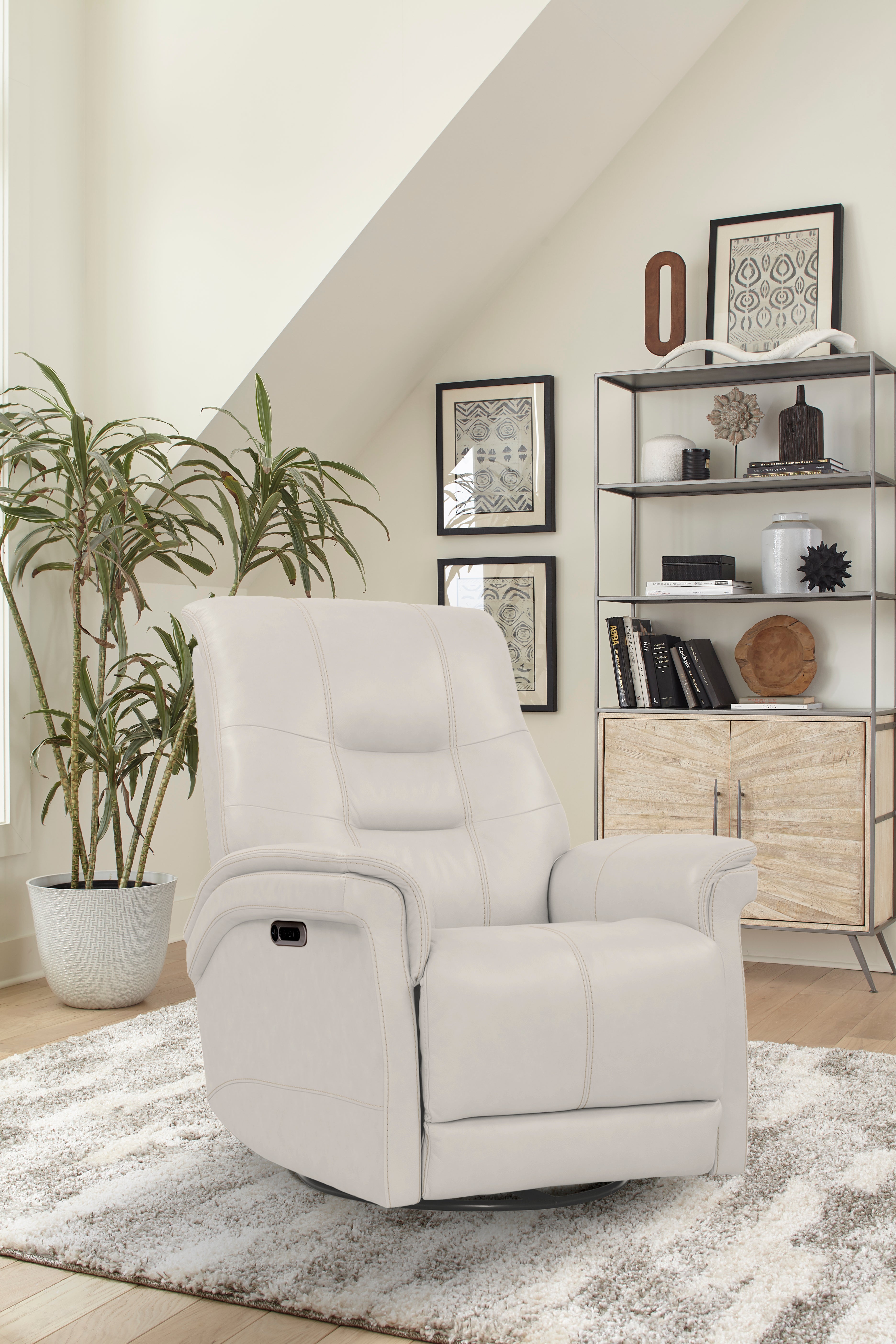 Parker Living Carnegie - Verona Ivory - Powered By Freemotion Cordless Power Swivel Glider Recliner Two Pack