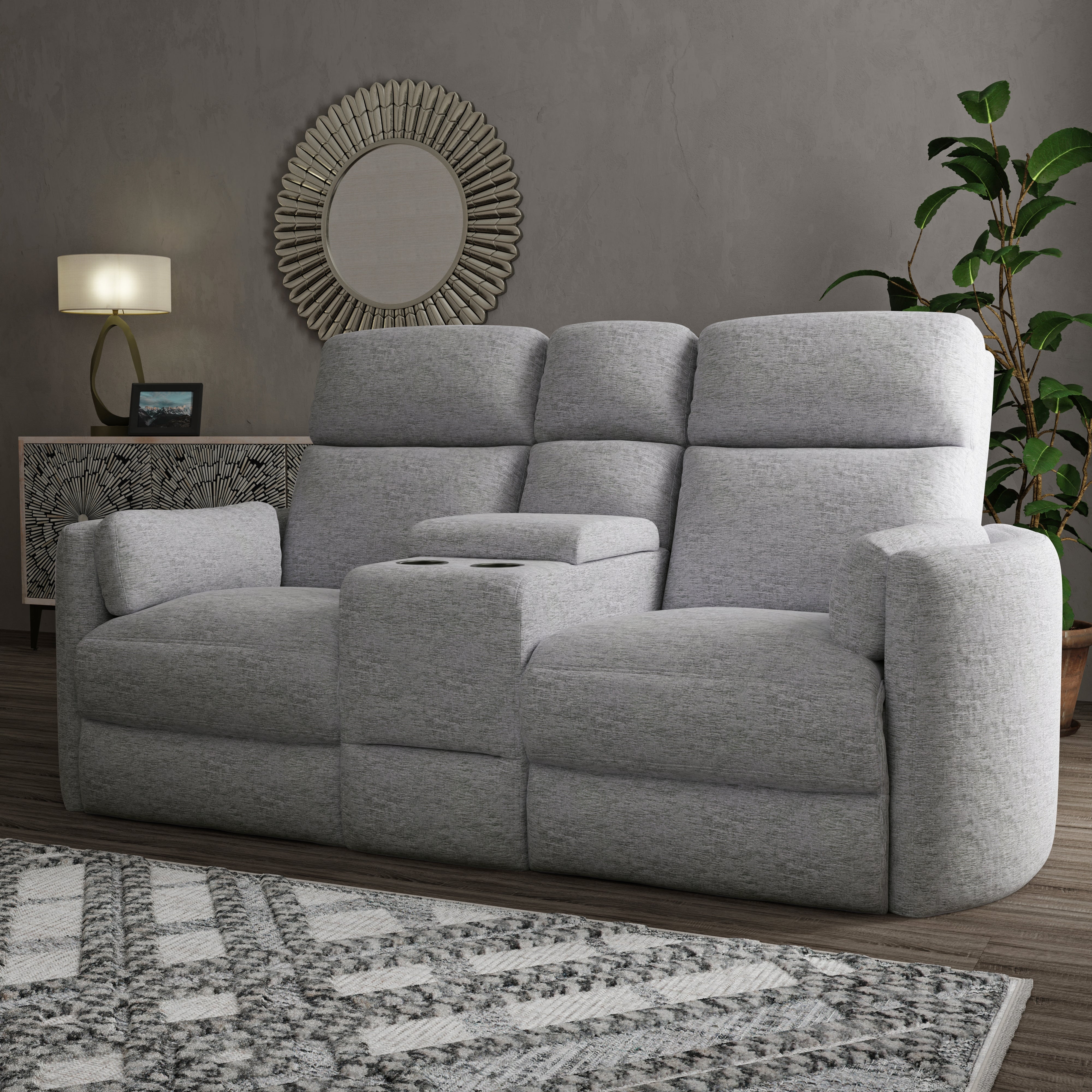Parker Living Radius - Mineral Power Glider Reclining Console Loveseat