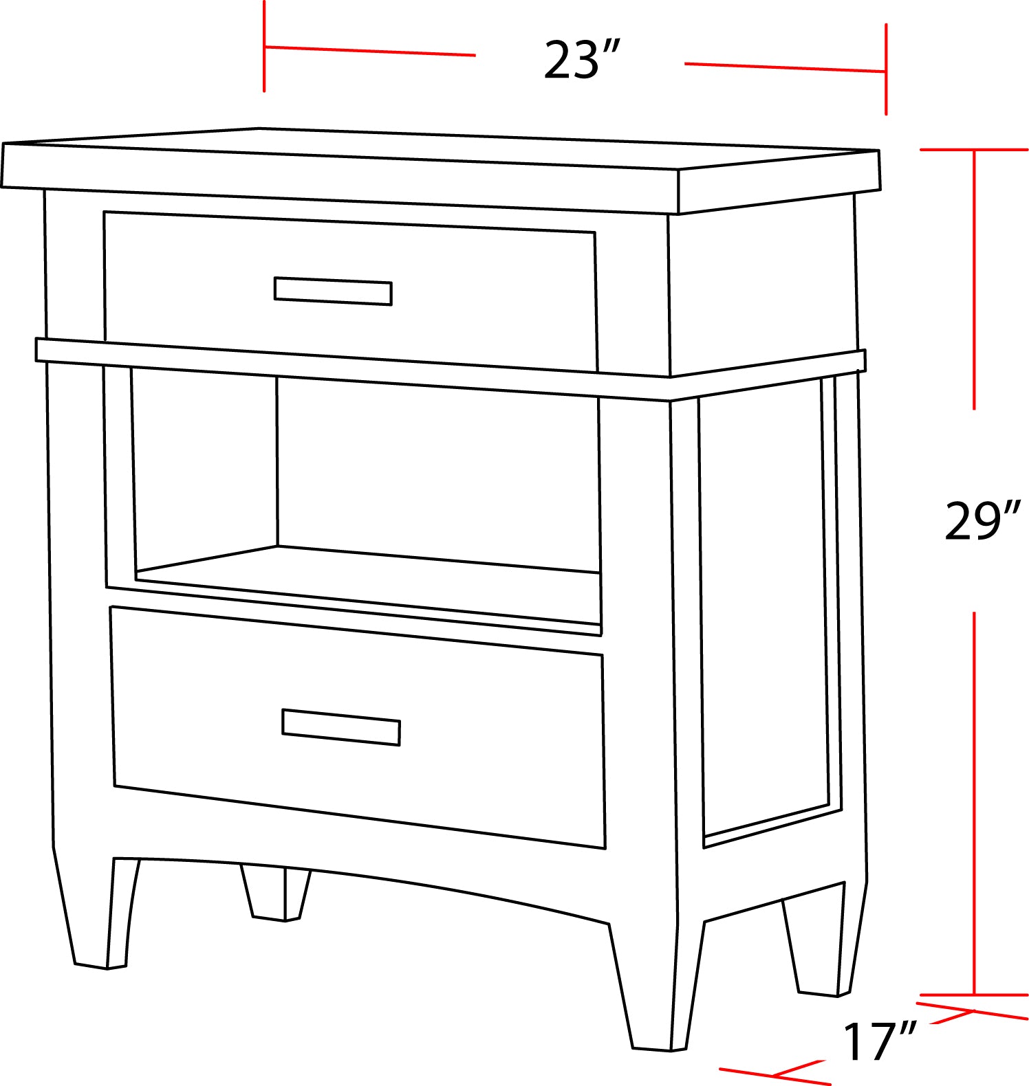 Parker House Americana Modern Bedroom 2 Drawer Nightstand