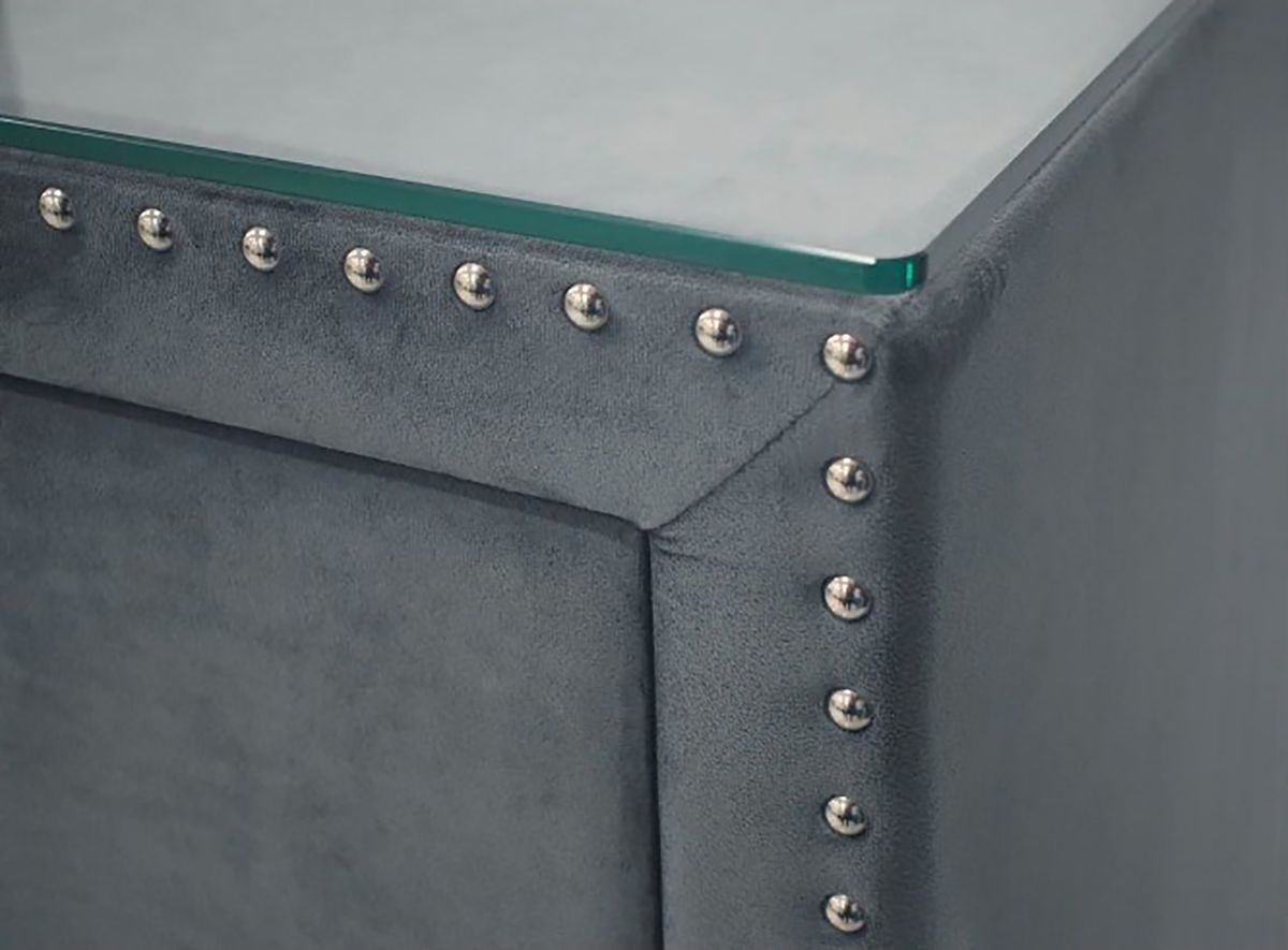 Crown Mark Furniture Lucinda 2 Drawer Nightstand in Gray - Ideal Furniture (Fresno,CA) 