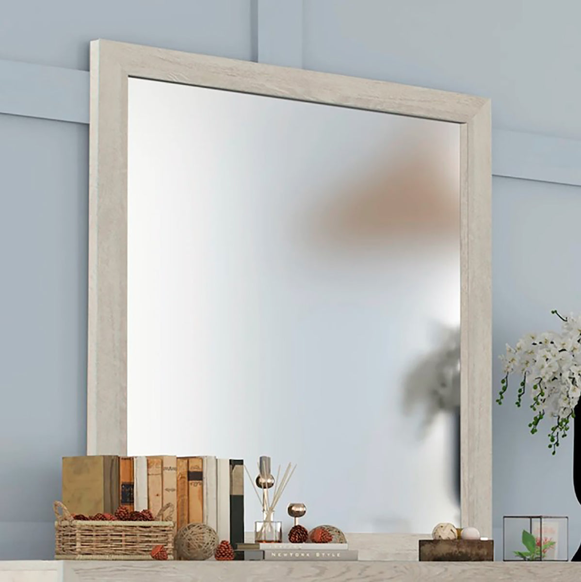 Crown Mark Furniture Jaylen Dresser Mirror in Gray - Ideal Furniture (Fresno,CA) 