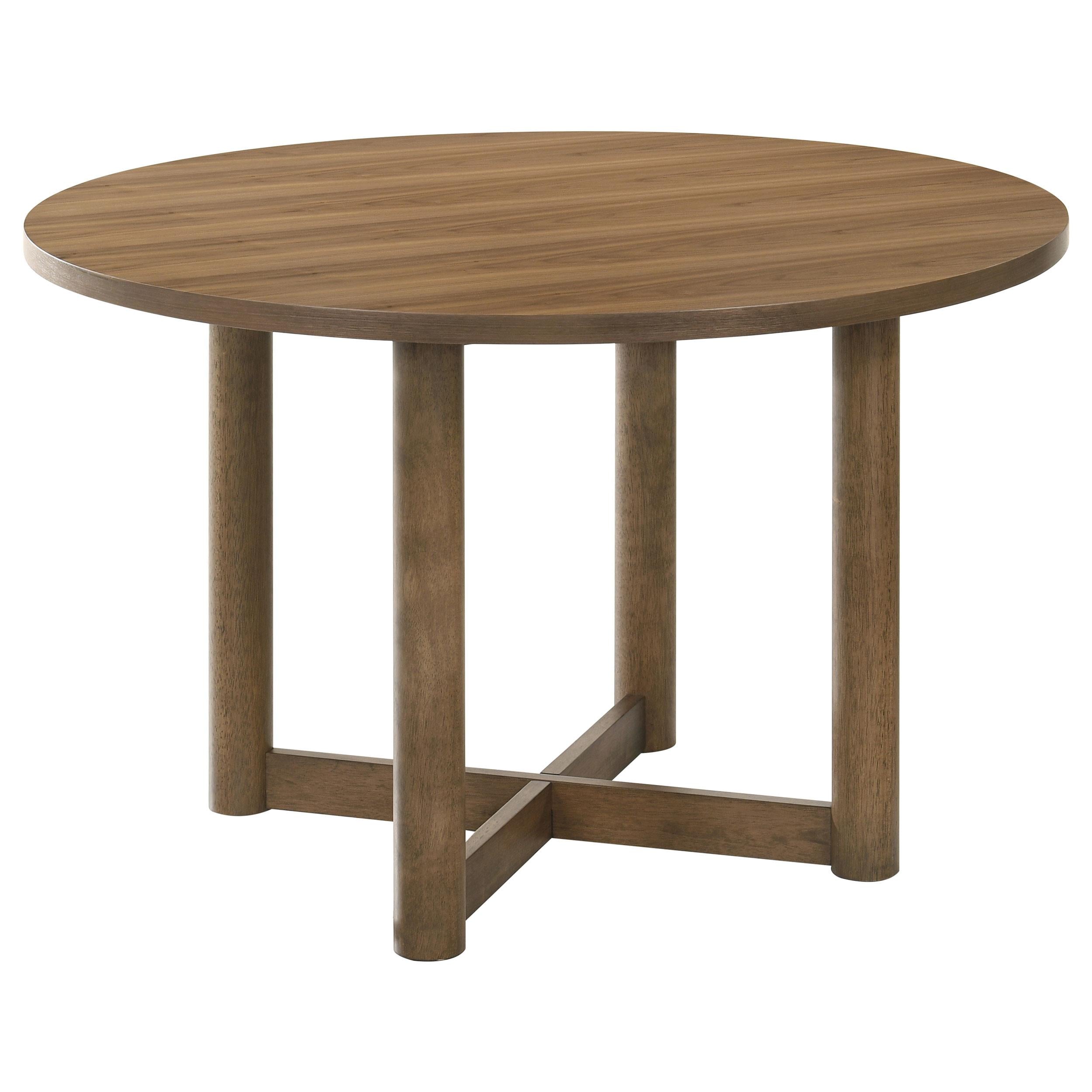 Crestmore 5-piece 46-inch Round Wood Dining Table Set Walnut - Ideal Furniture (Fresno,CA) 