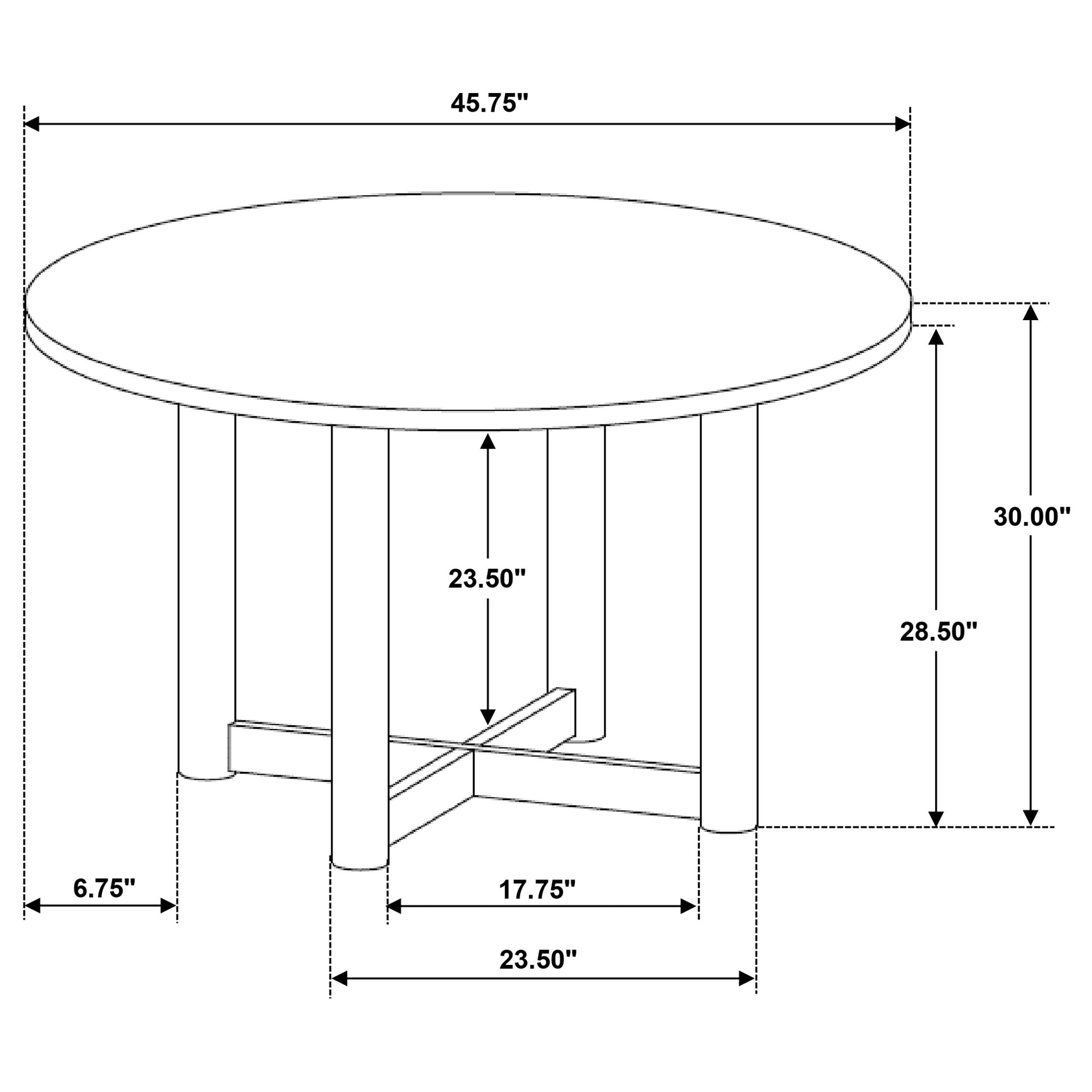 Crestmore 5-piece 46-inch Round Wood Dining Table Set Walnut - Ideal Furniture (Fresno,CA) 
