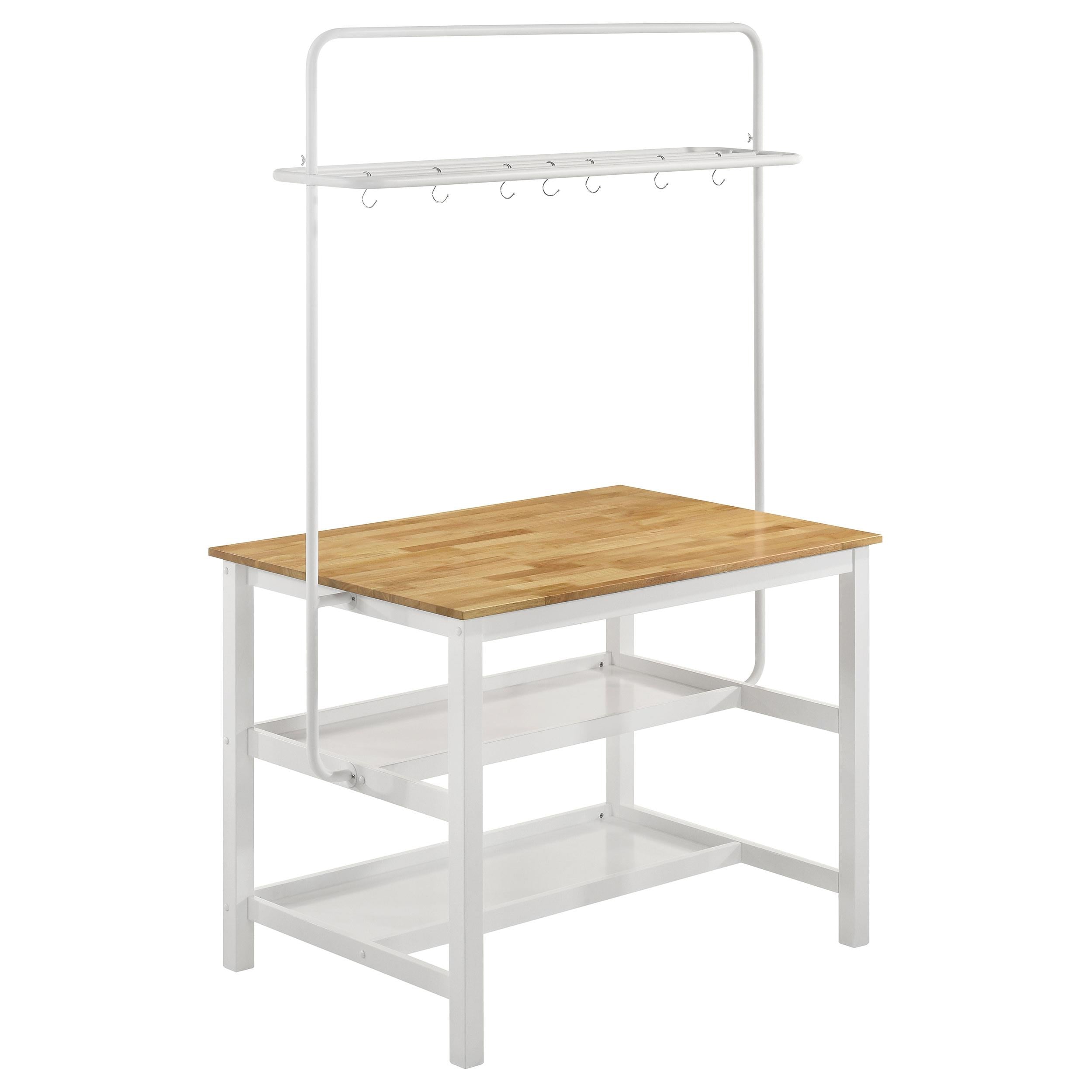 Edgeworth 3-piece Kitchen Island Counter Table Set White - Ideal Furniture (Fresno,CA) 