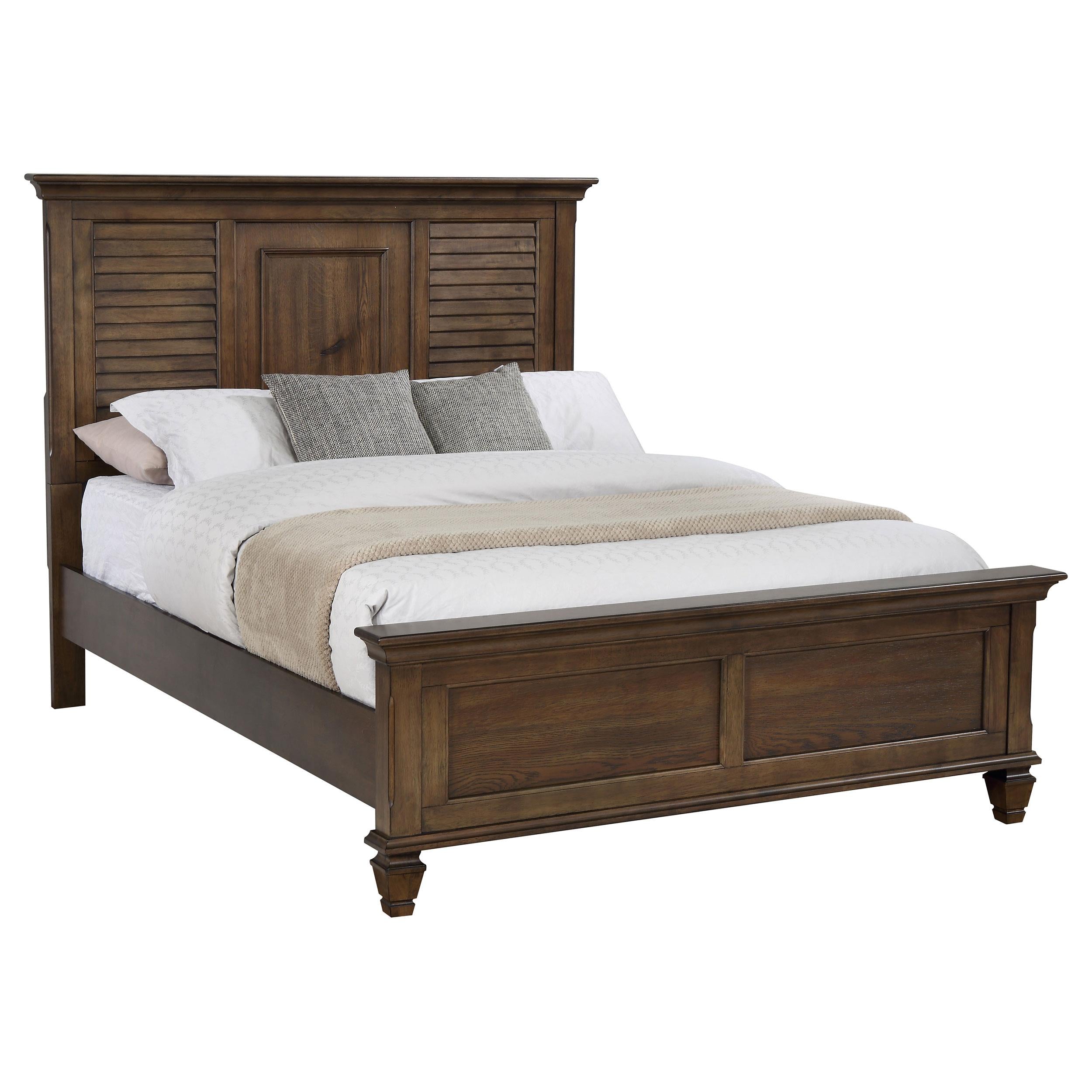 Franco Eastern King & Queen Panel Bed Antique White & Oak - Ideal Furniture (Fresno,CA) 