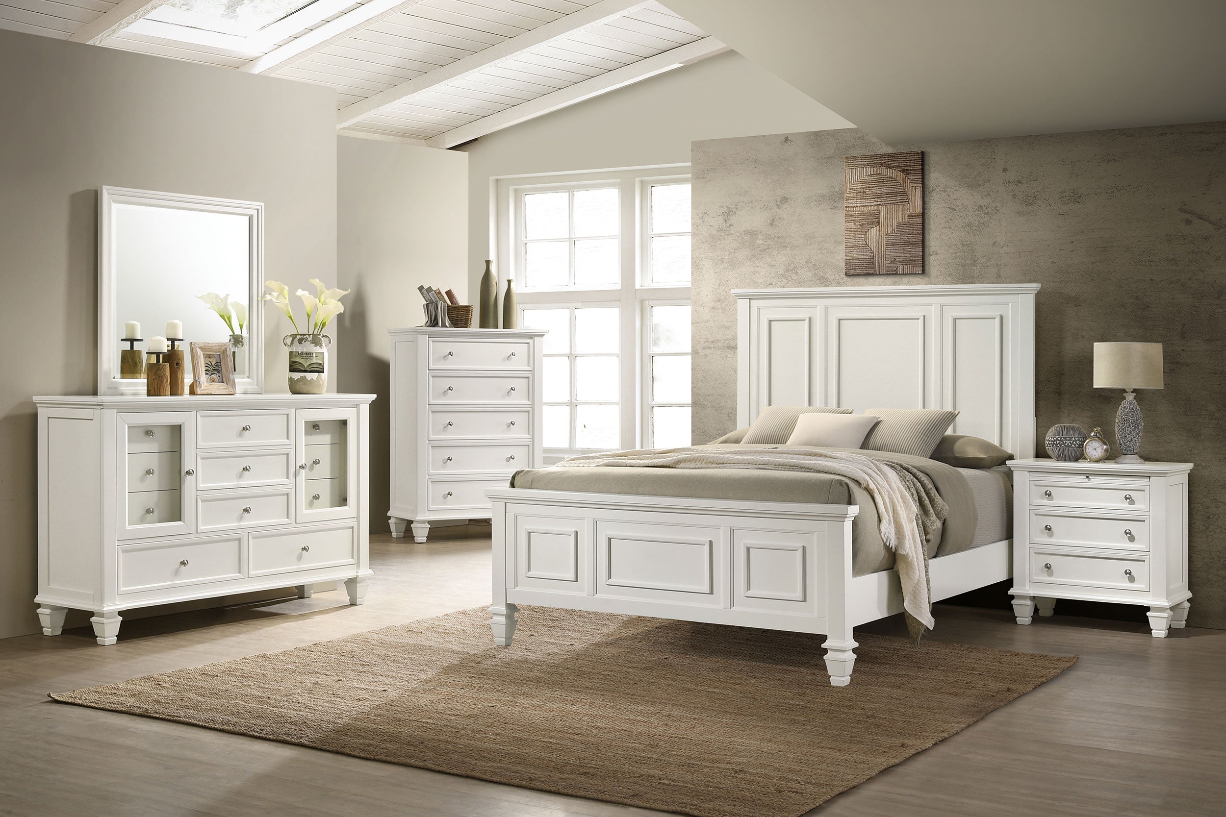 Sandy Beach 4 & 5 Piece Pc Bedroom Set Cal.King & E.King - Ideal Furniture (Fresno,CA) 