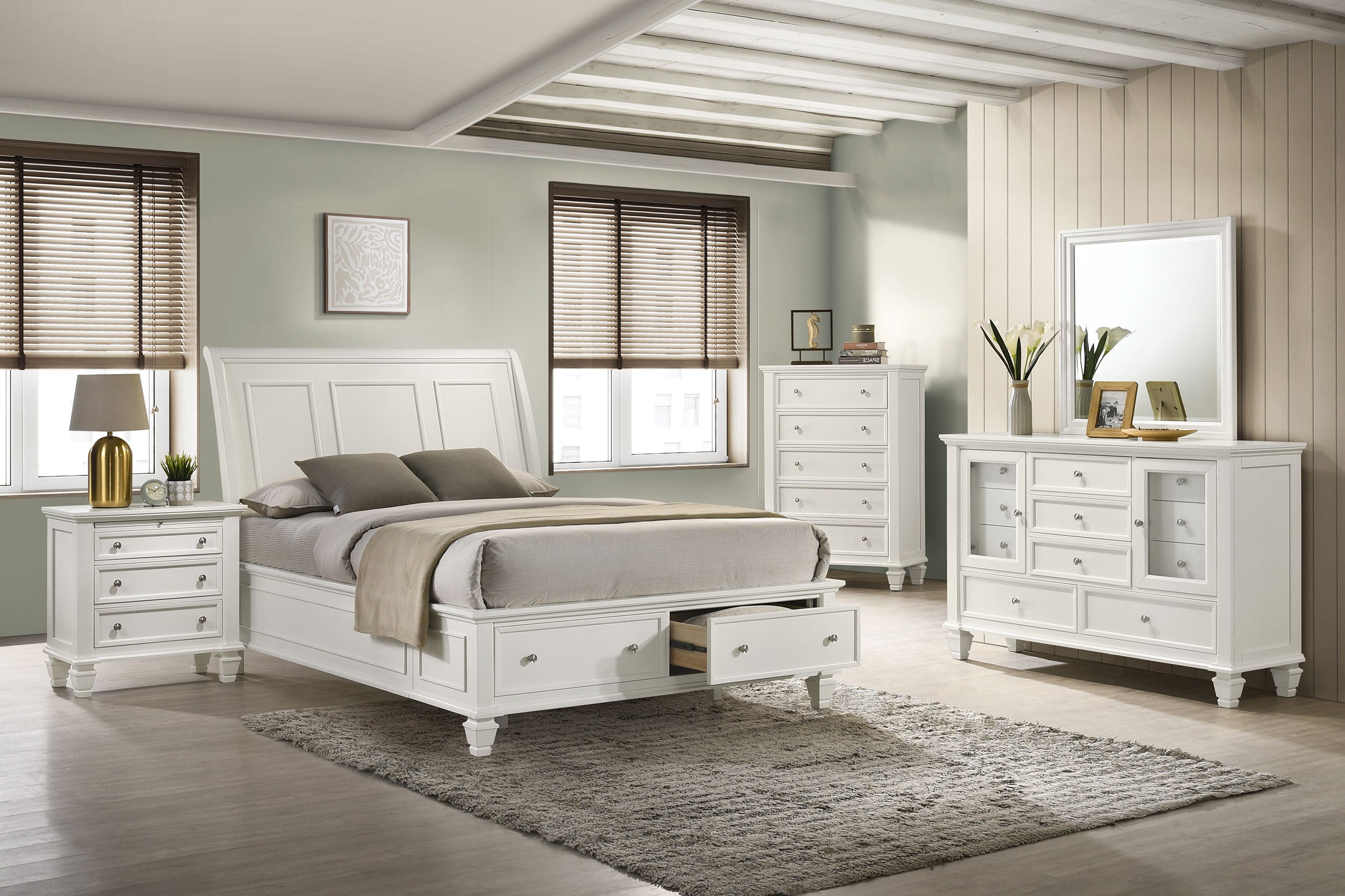 Sandy Beach Panel Platform Storage Bed - Ideal Furniture (Fresno,CA) 