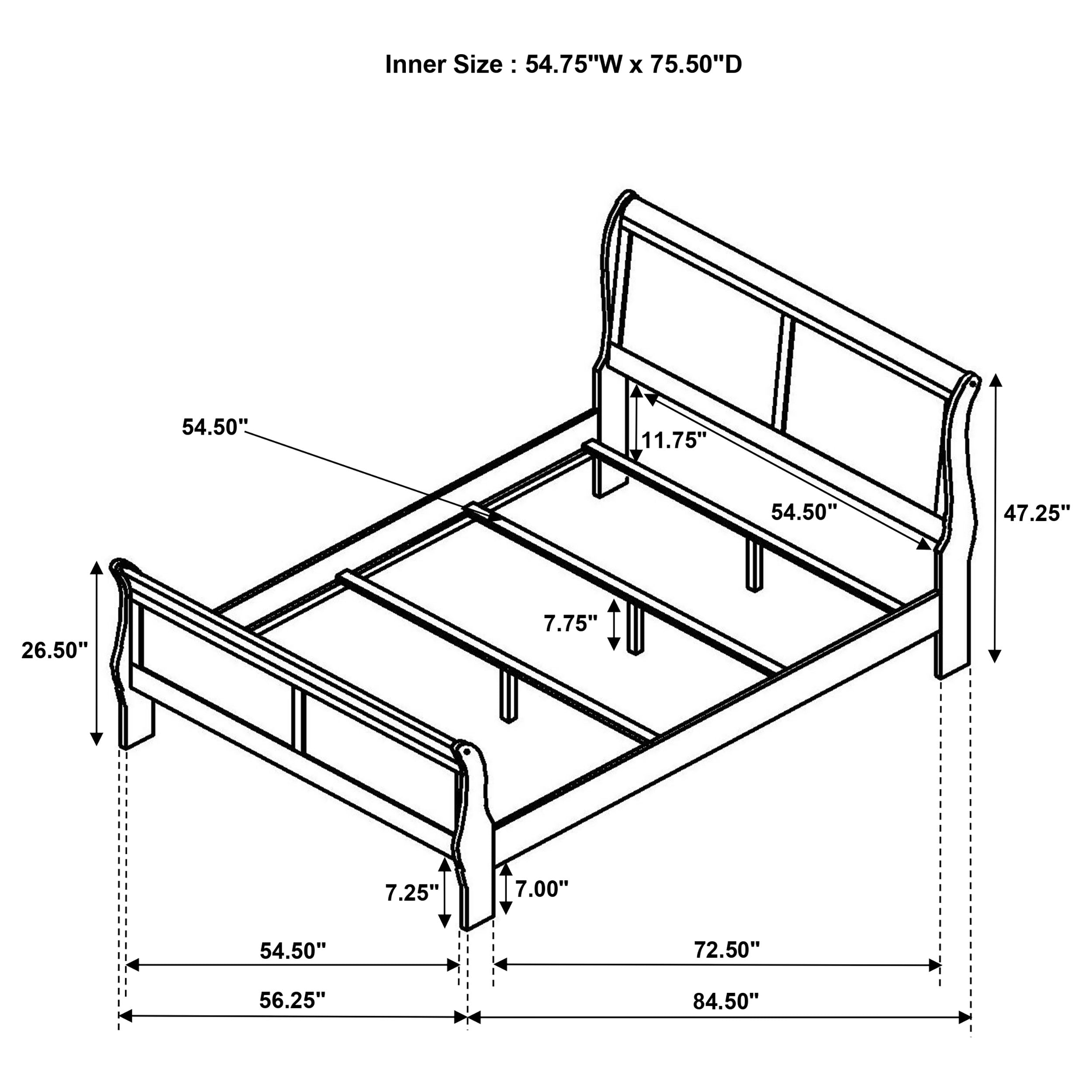 Louis Philippe Eastern King, Full, & Queen Bed - Ideal Furniture (Fresno,CA) 
