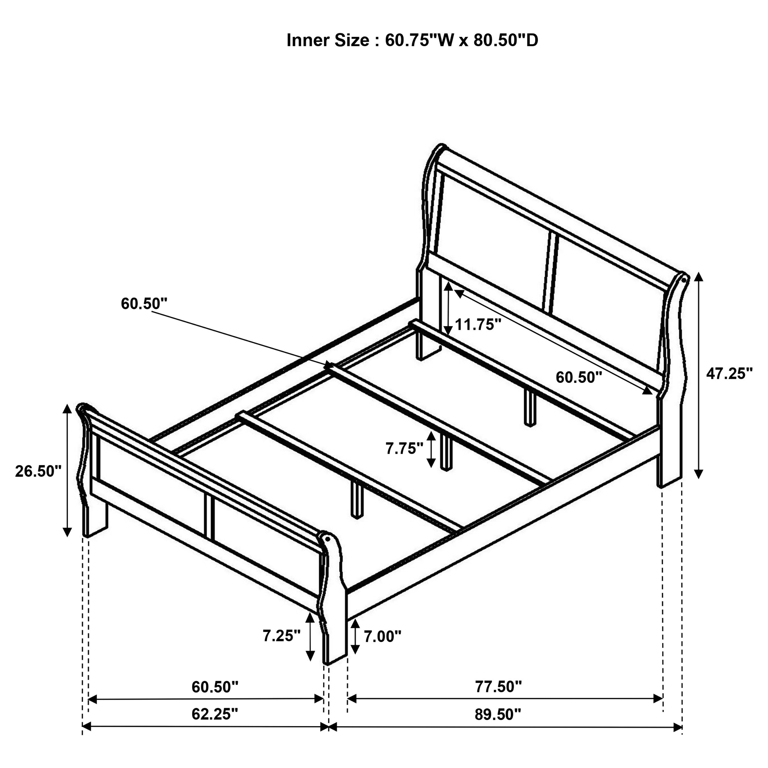 Louis Philippe Eastern King, Full, & Queen Bed - Ideal Furniture (Fresno,CA) 