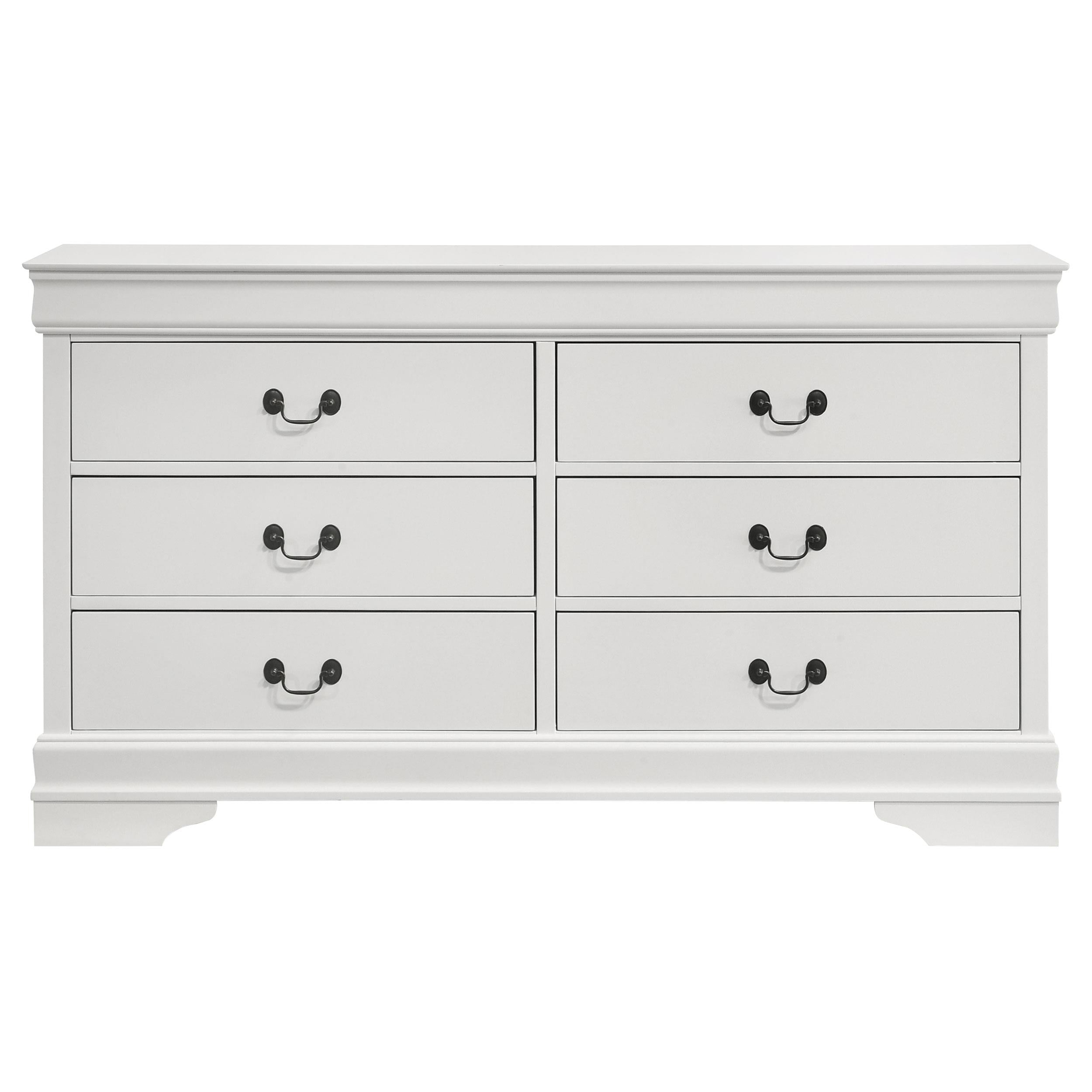 Louis Philippe 6-drawer Dresser White - Ideal Furniture (Fresno,CA) 