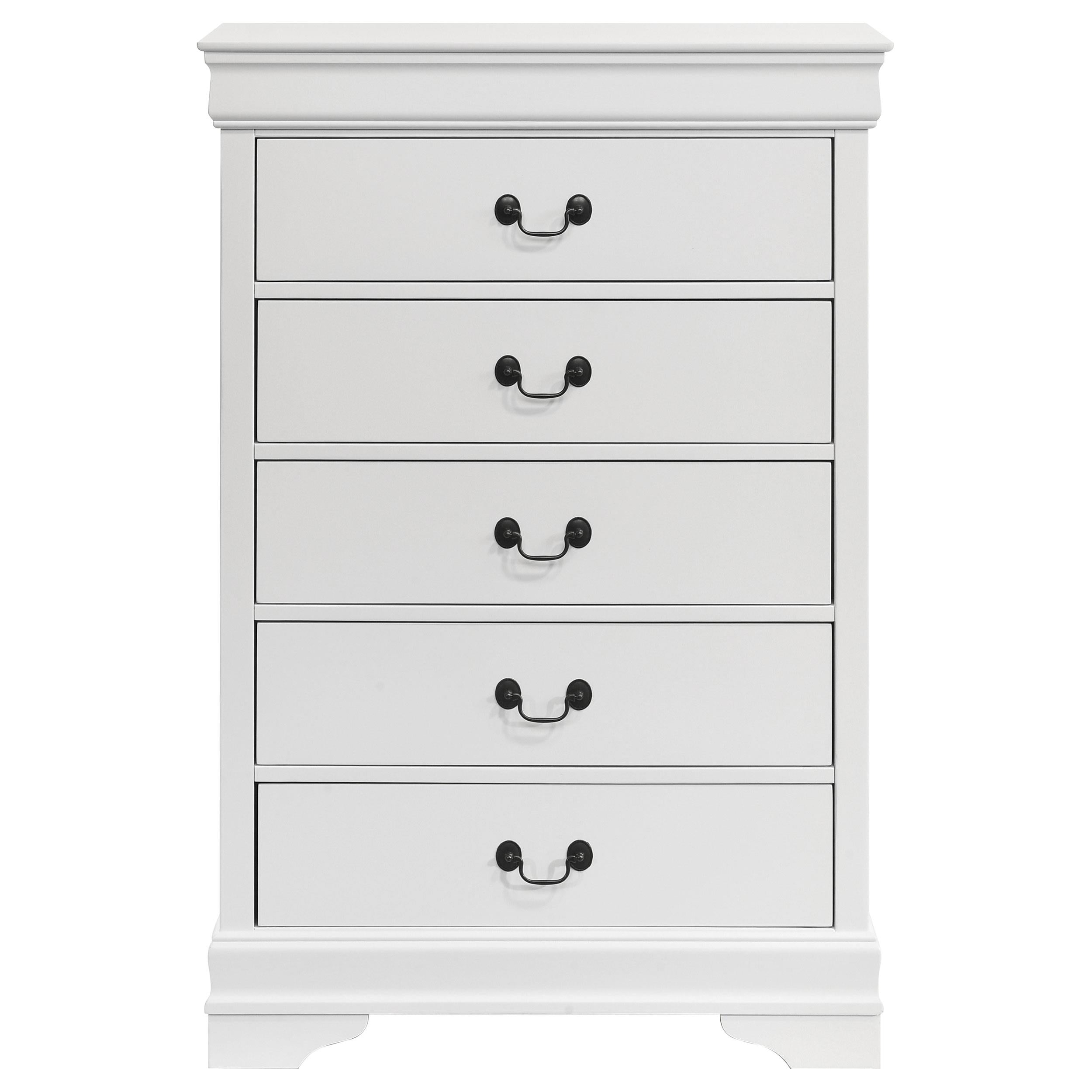 Louis Philippe 5-drawer Bedroom Chest White - Ideal Furniture (Fresno,CA) 