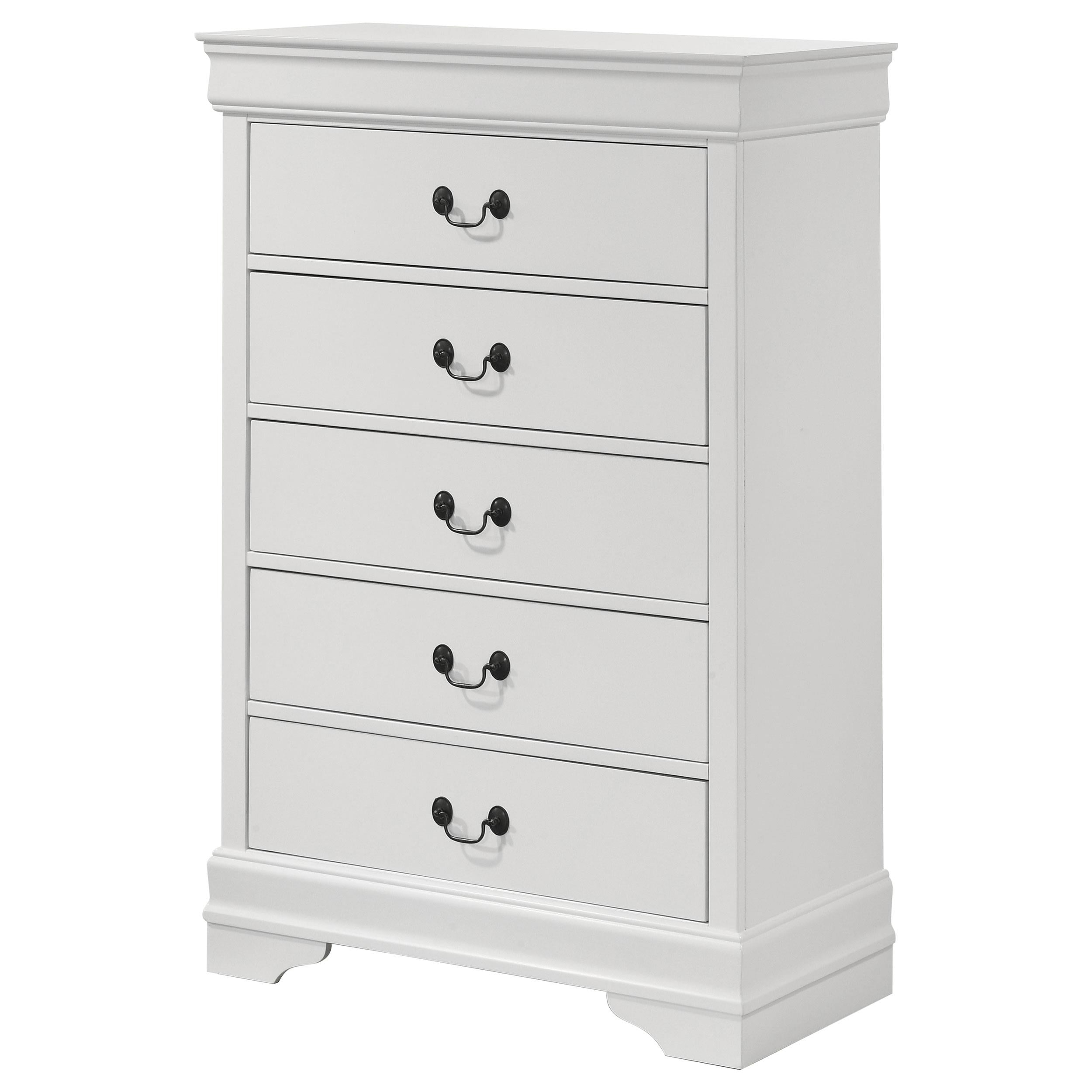 Louis Philippe 5-drawer Bedroom Chest White - Ideal Furniture (Fresno,CA) 