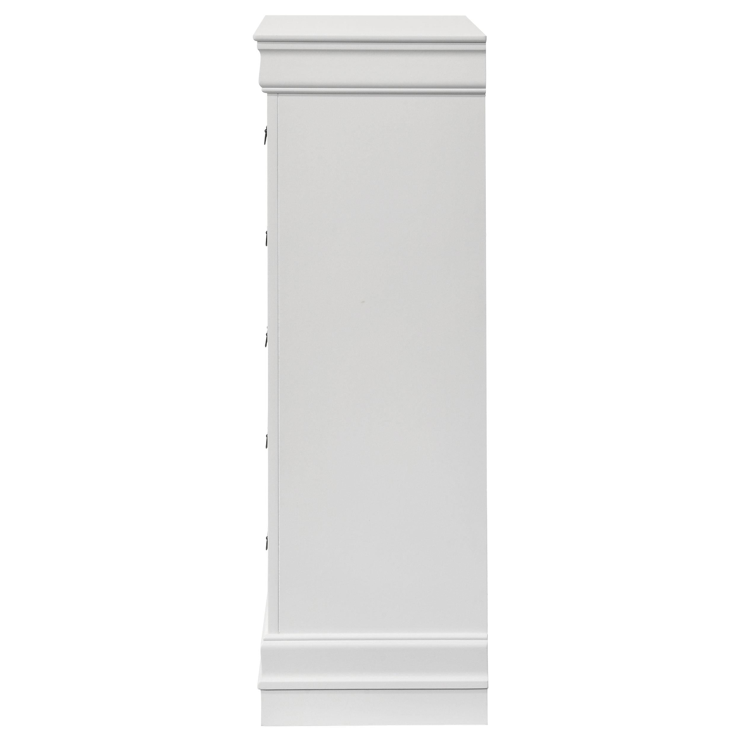 Louis Philippe 5-drawer Bedroom Chest White - Ideal Furniture (Fresno,CA) 