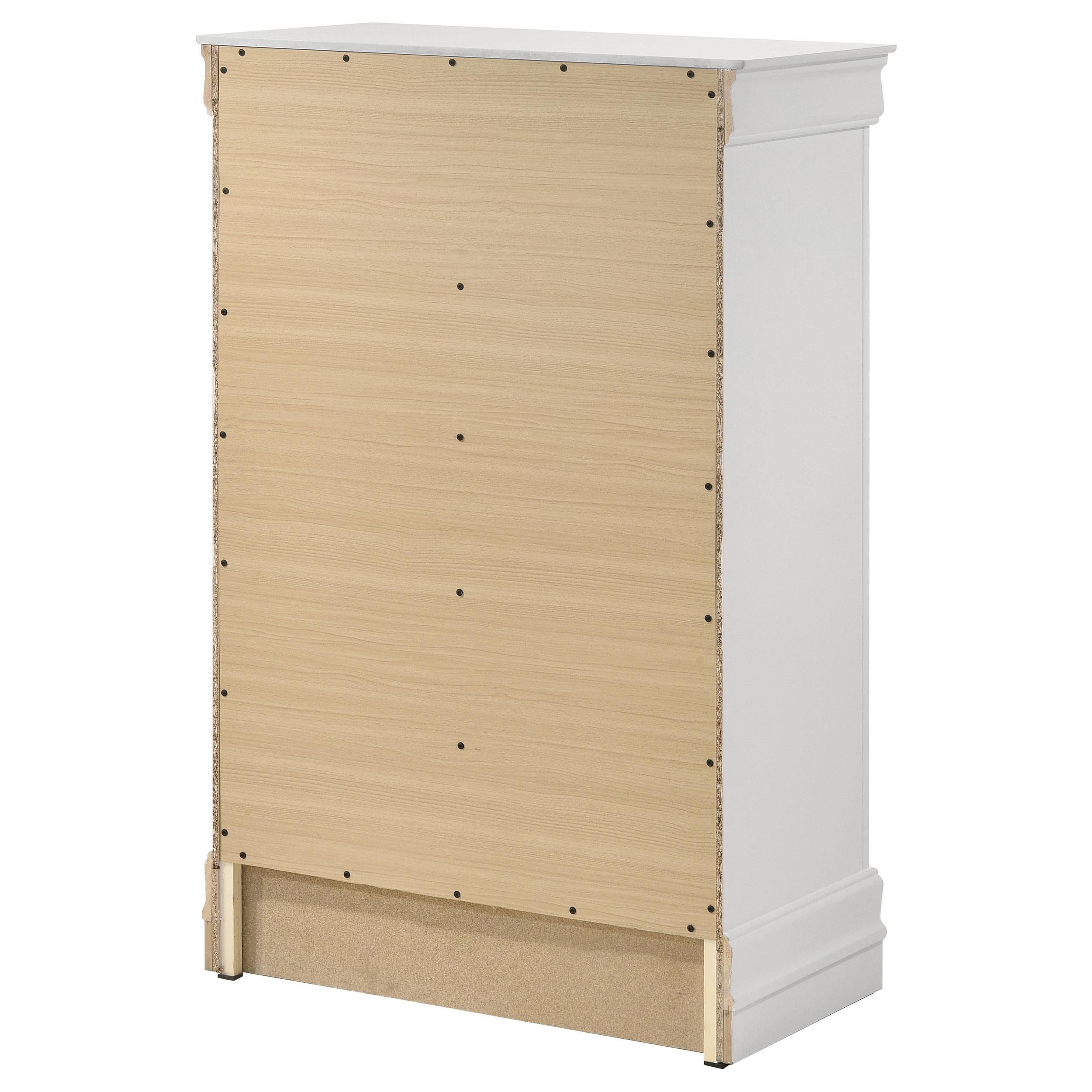 Louis Philippe 5-drawer Bedroom Chest White - Ideal Furniture (Fresno,CA) 