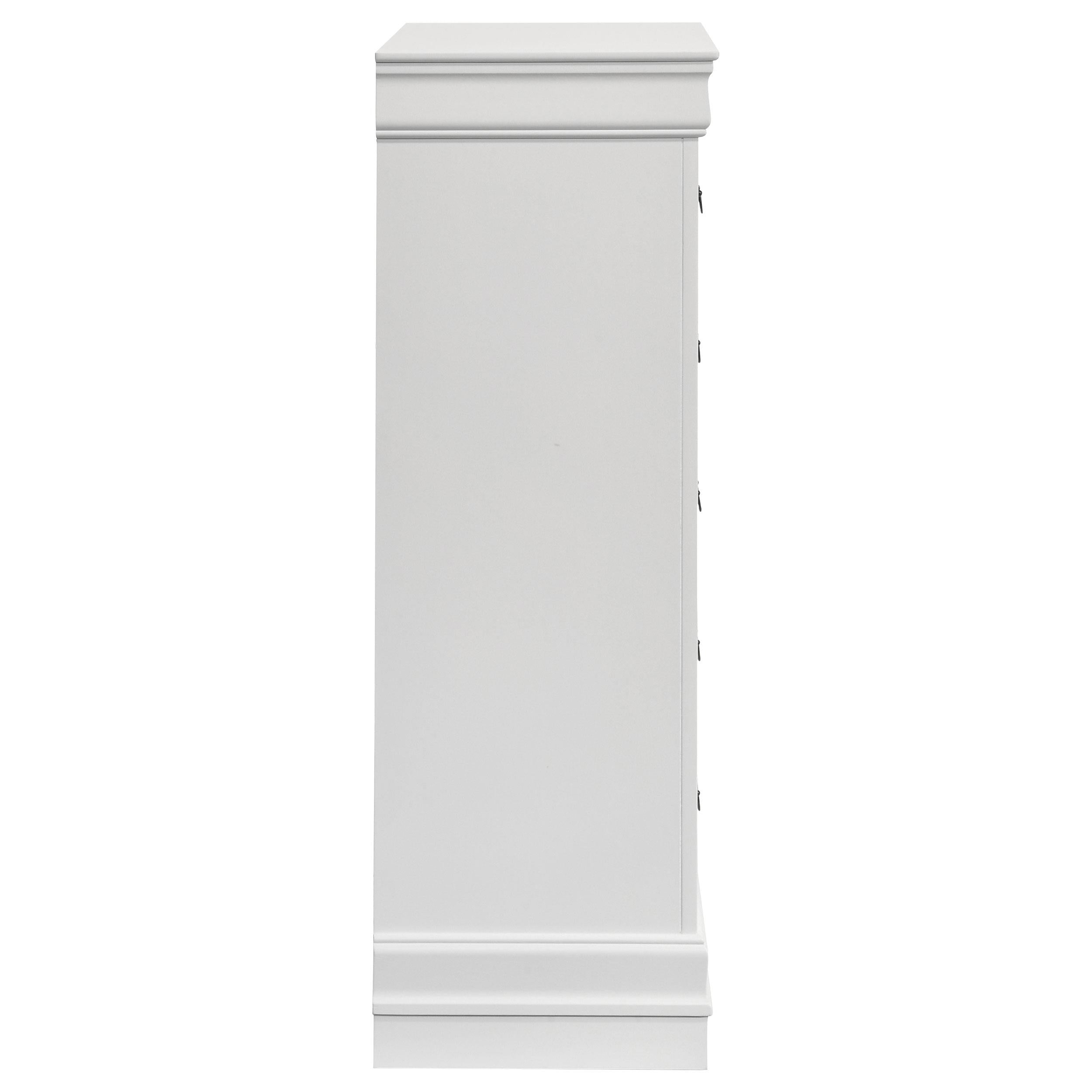 Louis Philippe 5-drawer Bedroom Chest White - Ideal Furniture (Fresno,CA) 